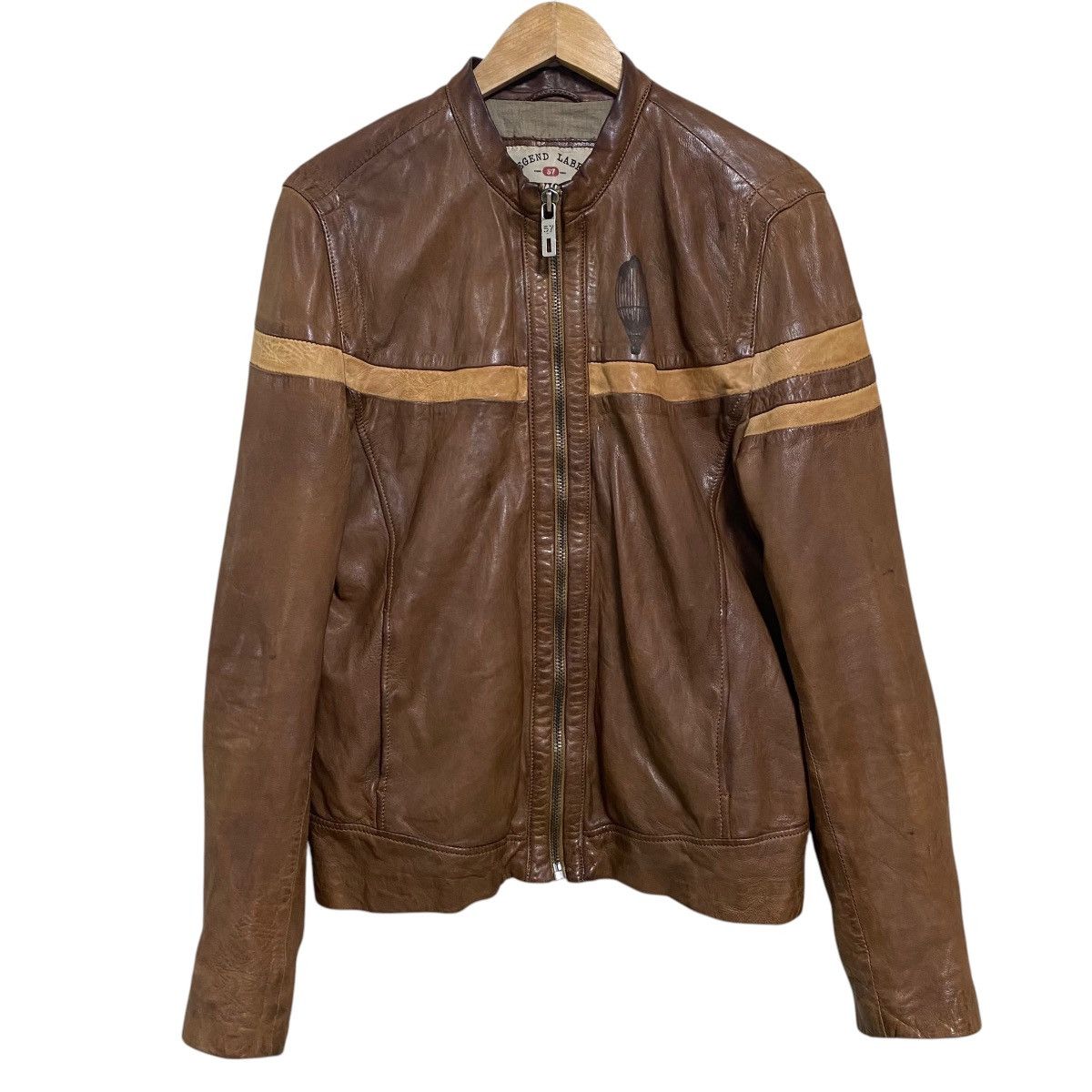 Chevignon Vintage Chevignon Leather Jacket Cafe Racer Brown Patina Size US L / EU 52-54 / 3 - 2 Thumbnail