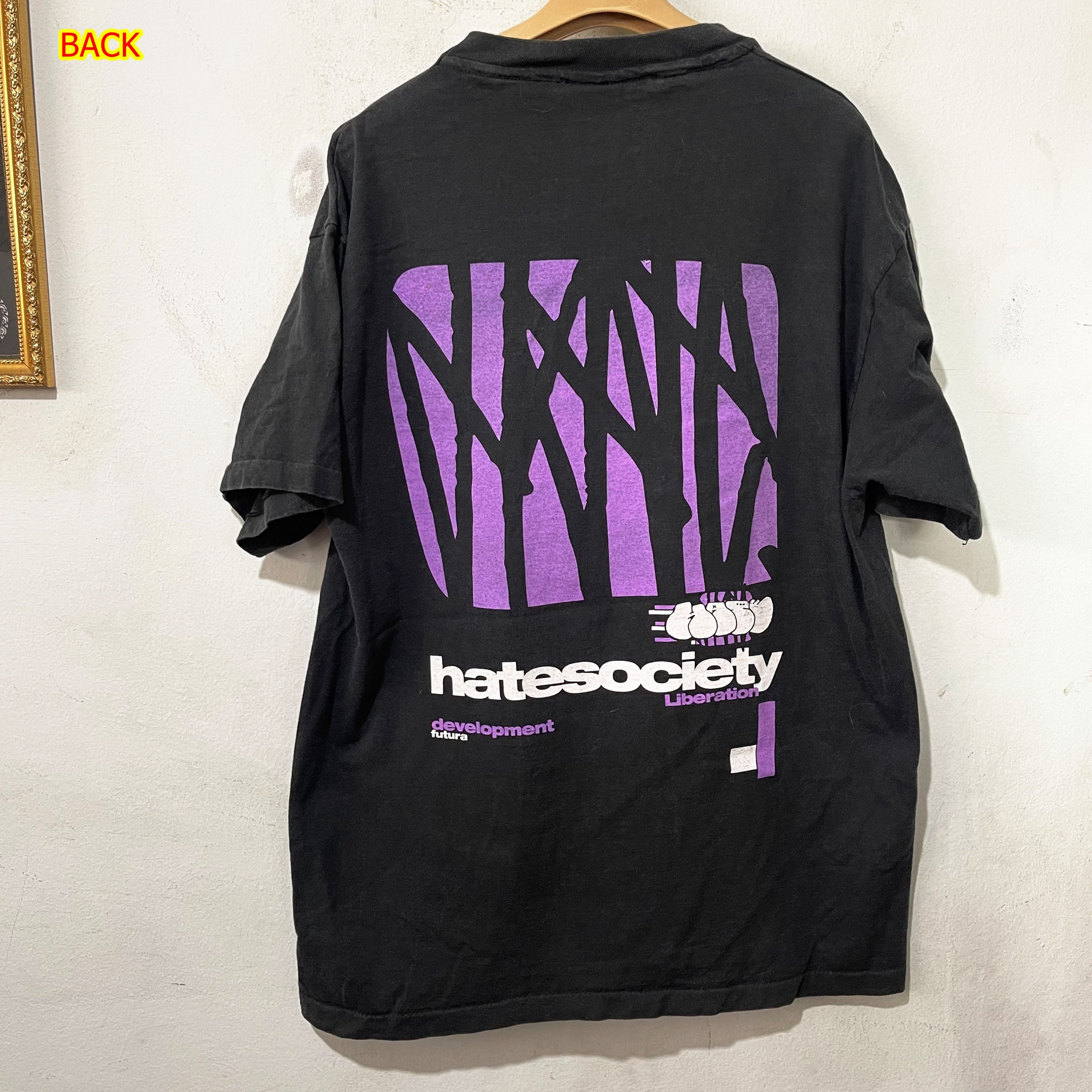 Futura Vintage 90s Hatesociety T-Shirt Size US XL / EU 56 / 4 - 1 Thumbnail
