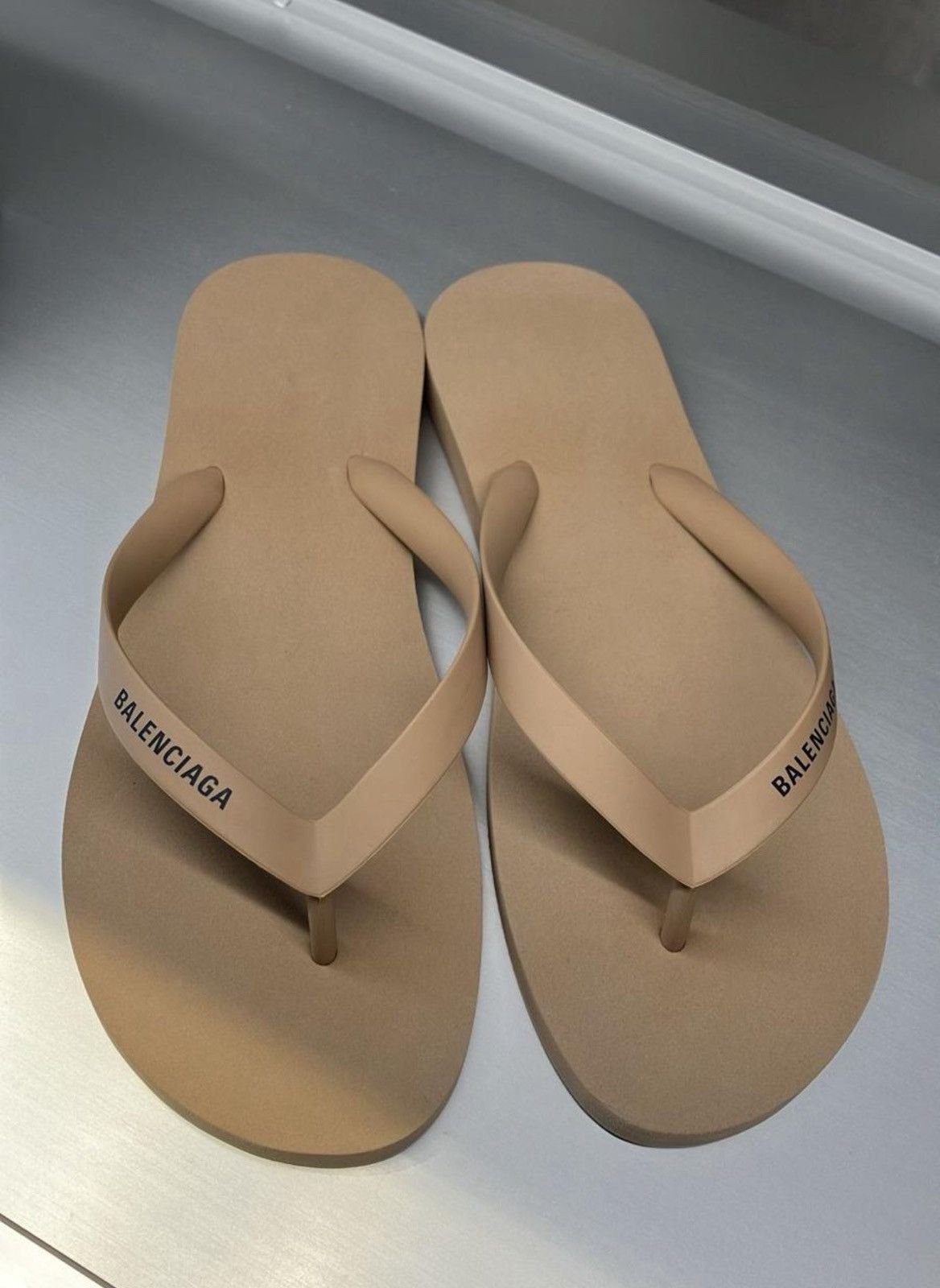 Balenciaga Brown Rubber Thong Sandals Size US 10 / EU 43 - 1 Preview