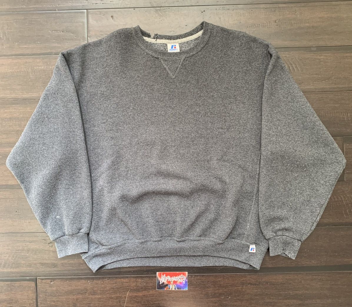 Russell Athletic Vintage Y2K Russel Athletic Blank Crewneck Sweatshirt Grey Size US XL / EU 56 / 4 - 2 Thumbnail