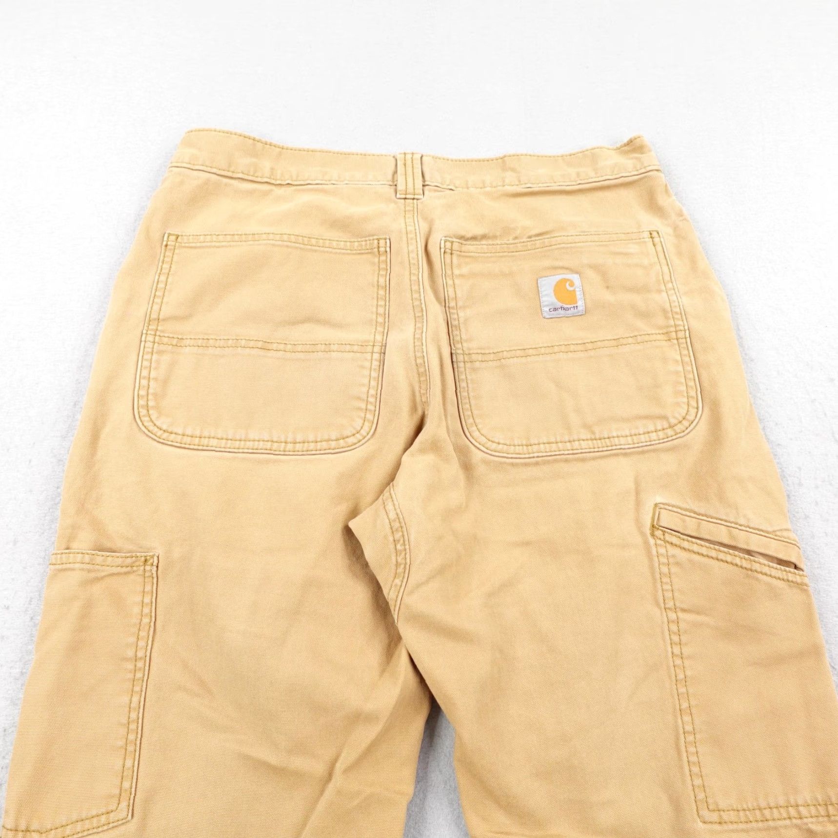 Carhartt Carhartt Pants Mens 31x30 Tan Rugged Flex Double Front Knee Canvas Utility Work Size US 31 - 7 Thumbnail