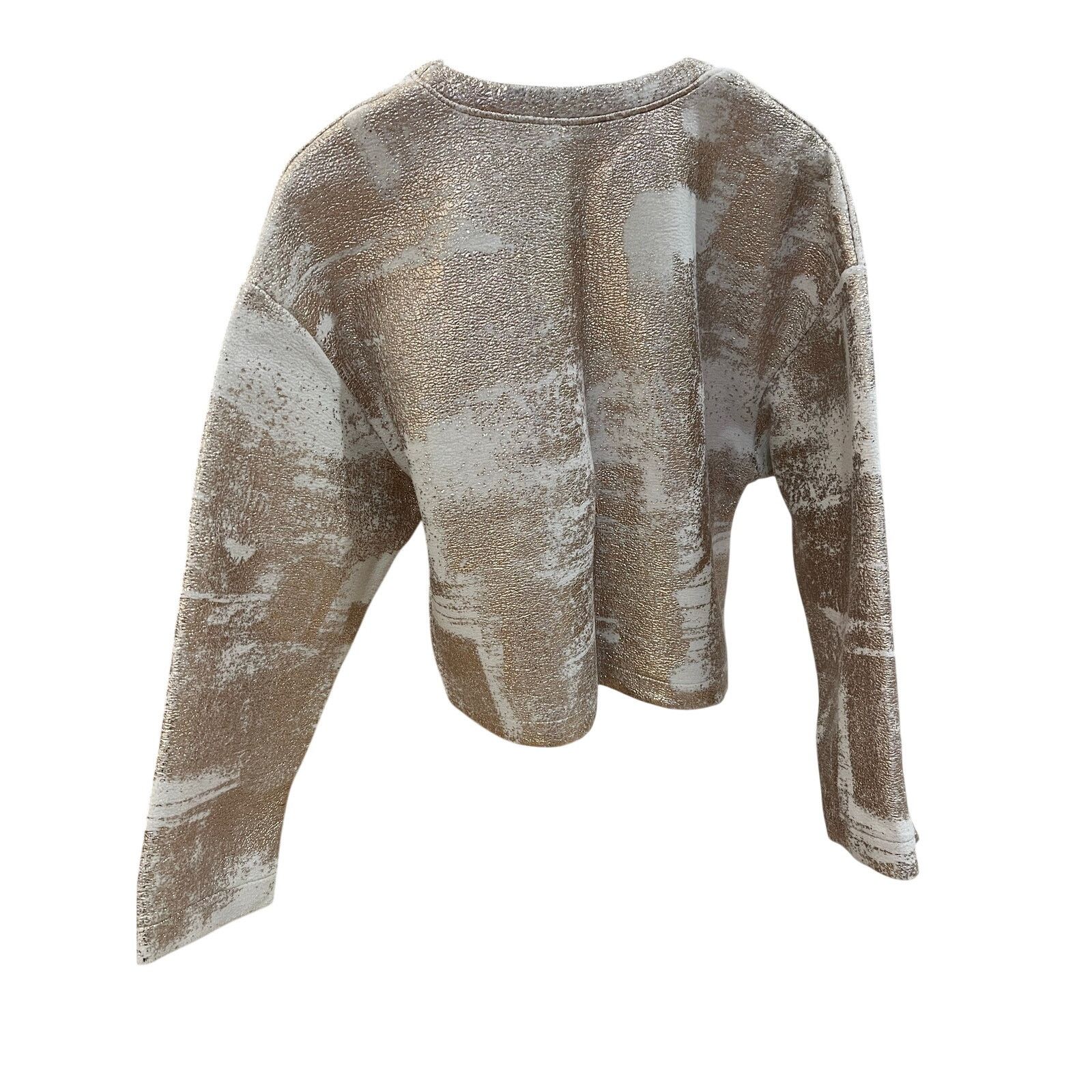 Zara Zara Gold Foiled Oversized Sweatshirt (Sz S) Size S / US 4 / IT 40 - 2 Thumbnail