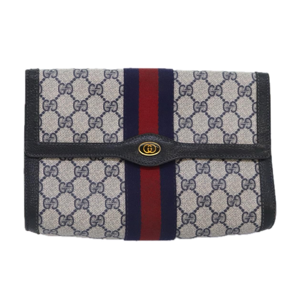 Gucci Navy Canvas Clutch Bag (Pre-Owned) Size ONE SIZE - 1 Thumbnail