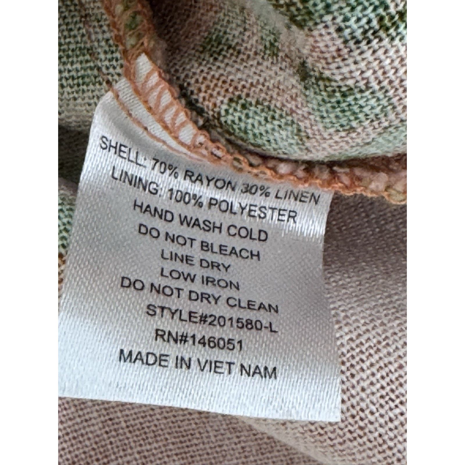 Other Tropical Peplum Cami Women’s XL Pink Green Rayon Linen Boho Size XL / US 12-14 / IT 48-50 - 8 Thumbnail