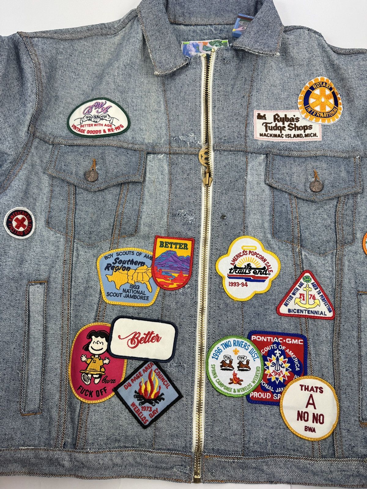 Better With Age BROGUE RECONSTRUCTED PATCH WORK REVERSIBLE TRUCKER JACKET Size US XL / EU 56 / 4 - 8 Thumbnail