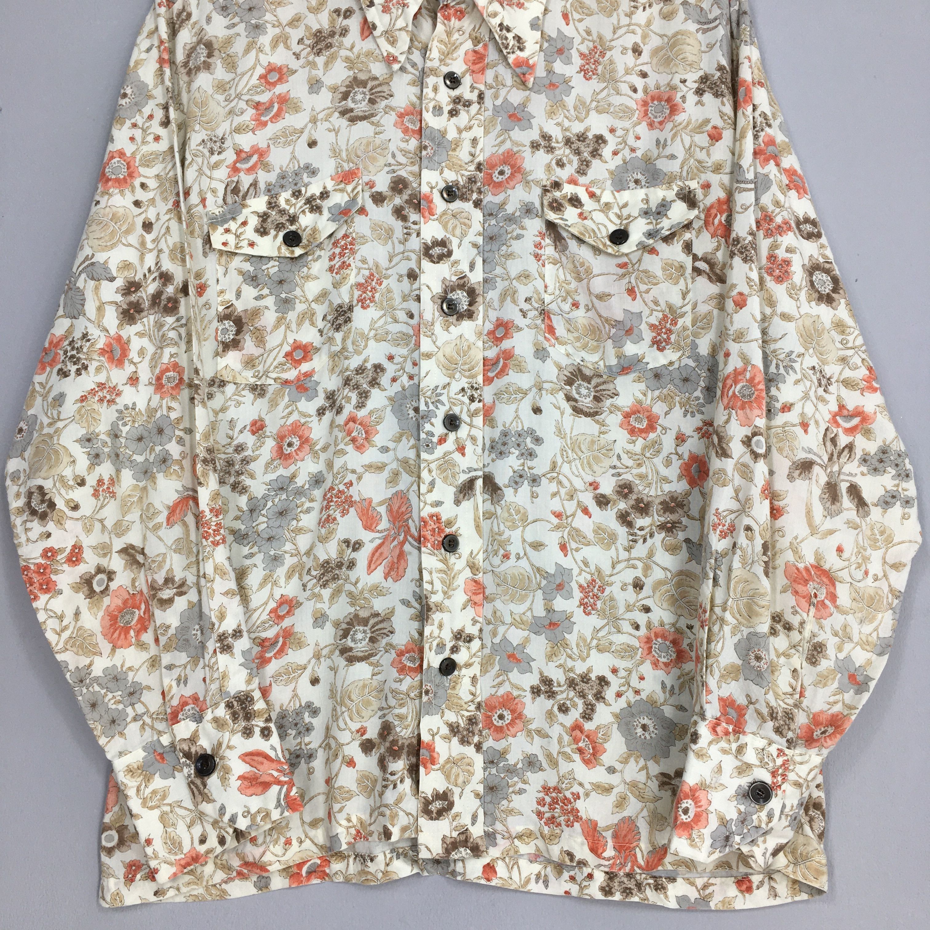 Vintage Vintage Floral Casual Wear Aloha Tropical Shirt Large Size US L / EU 52-54 / 3 - 3 Thumbnail