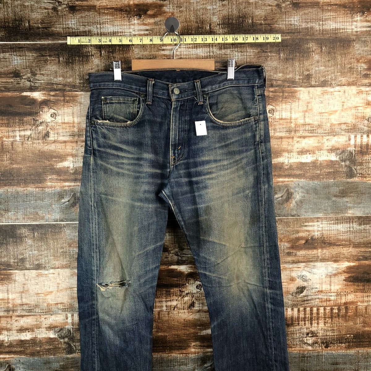 Levi's 505 Levis Blue ripped distressed Denim Pants #1410 Size US 32 / EU 48 - 2 Thumbnail