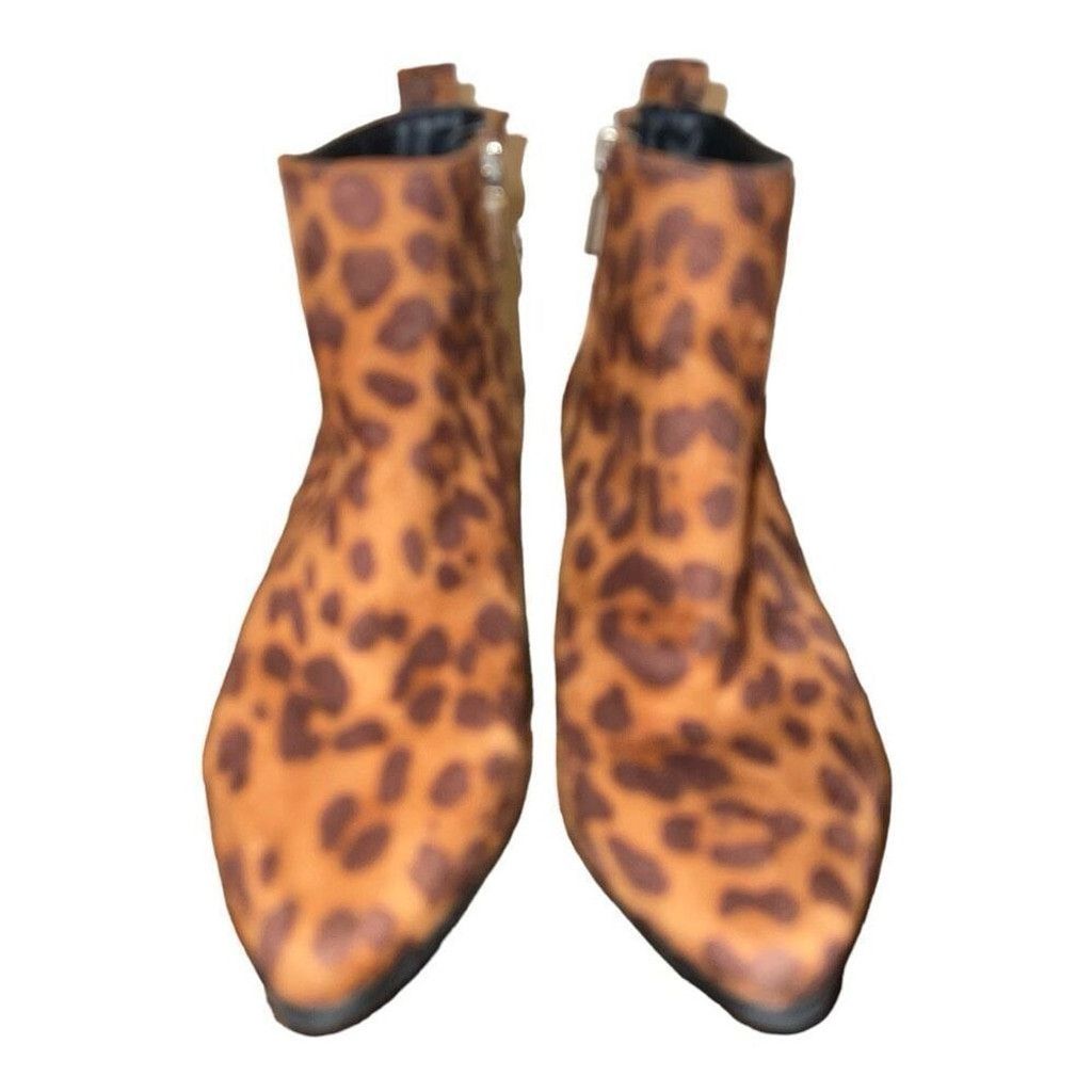 Other A New Day Valerie Microsuede Leopard Print Ankle Boots Size US 6 / IT 36 - 2 Thumbnail