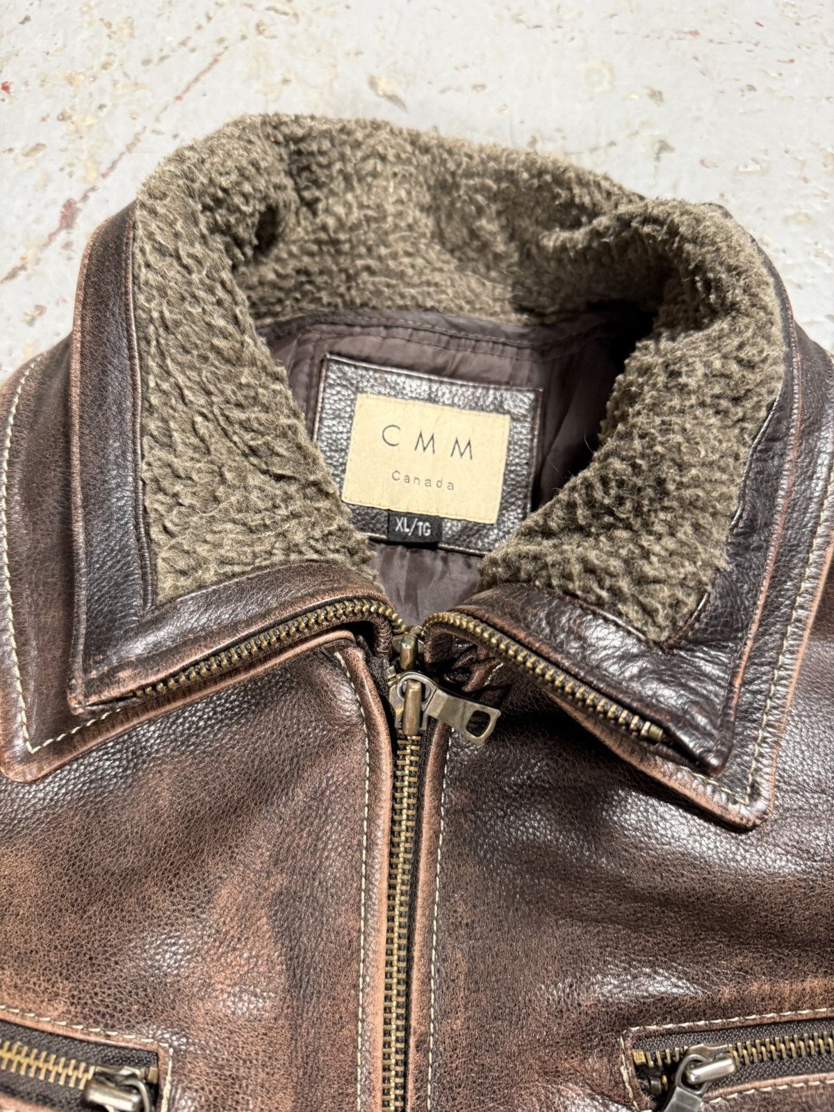 Other Vintage CMM Detachable Fur Collar Leather Faded Pinstripe Ja Size US XL / EU 56 / 4 - 6 Thumbnail