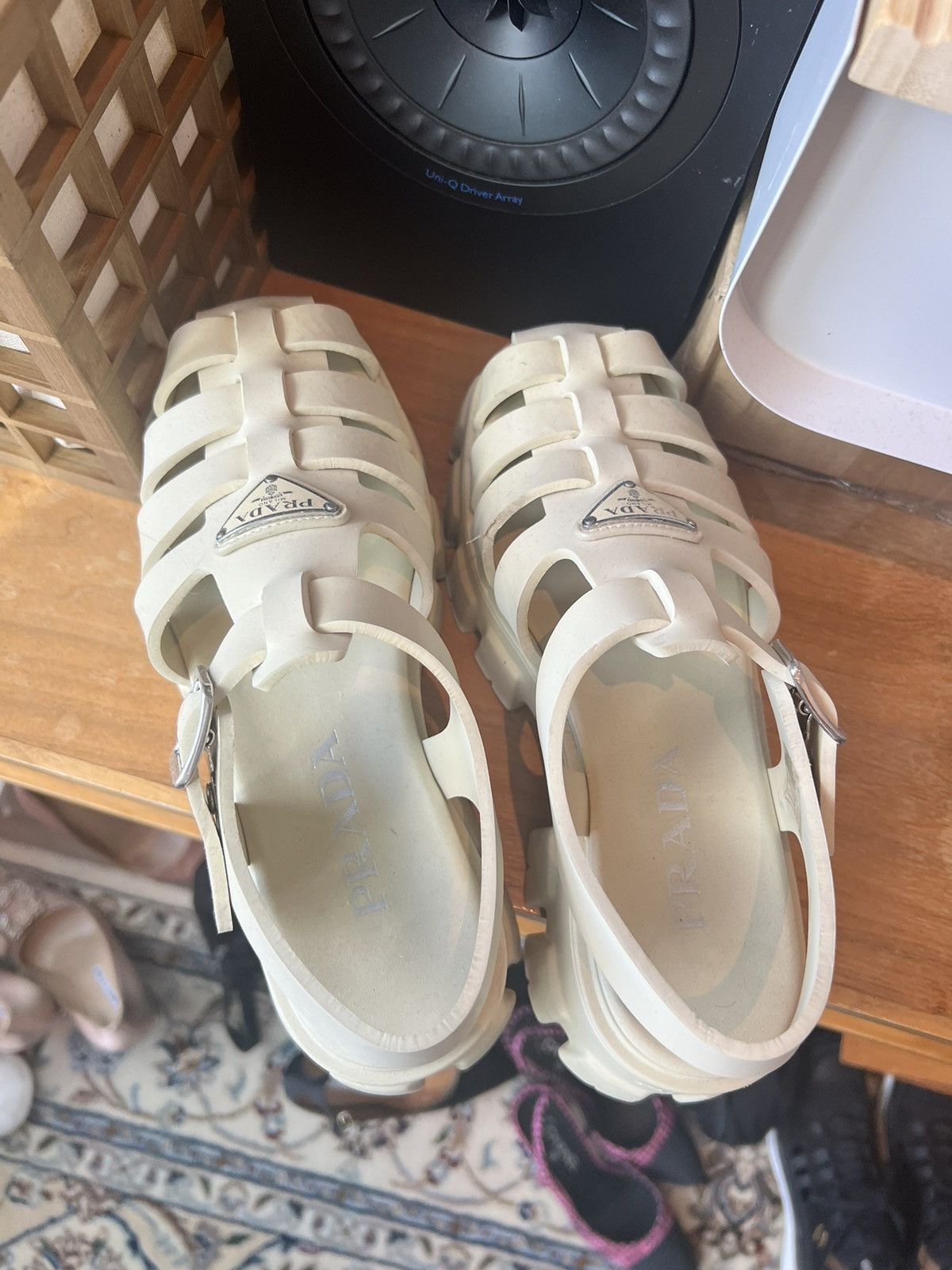 Prada Prada Rubber Monolith sandals in Quartz 39/9 Size US 9 / IT 39 - 1 Thumbnail