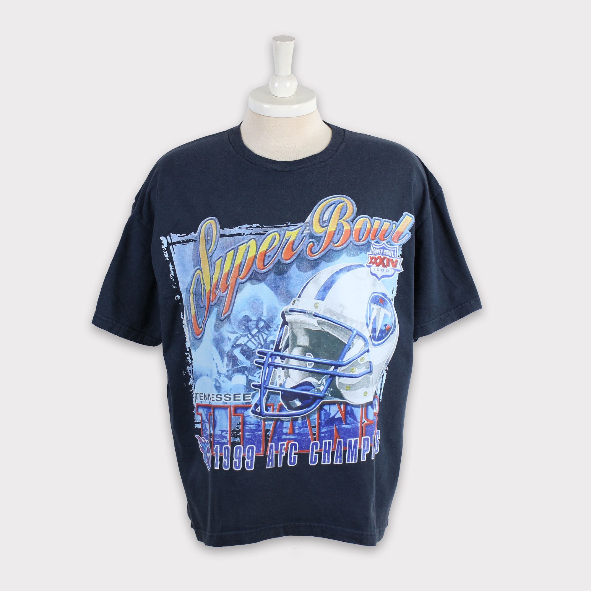 image of American College x Nfl Vintage 90's Tennessee Titans Tshirt/sweatshirt/shirt/hoodie in Dark Blue (S