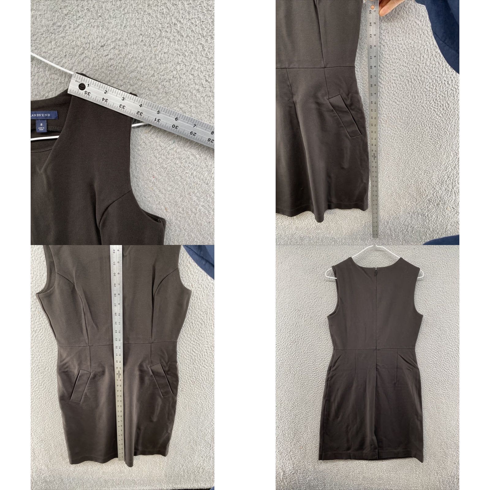 Lands' End Lands' End Dress Sleeveless Brown Stretch Pockets Size 8 Women Tank Dress Casual Formal Knee Length Size M / US 6-8 / IT 42-44 - 8 Thumbnail