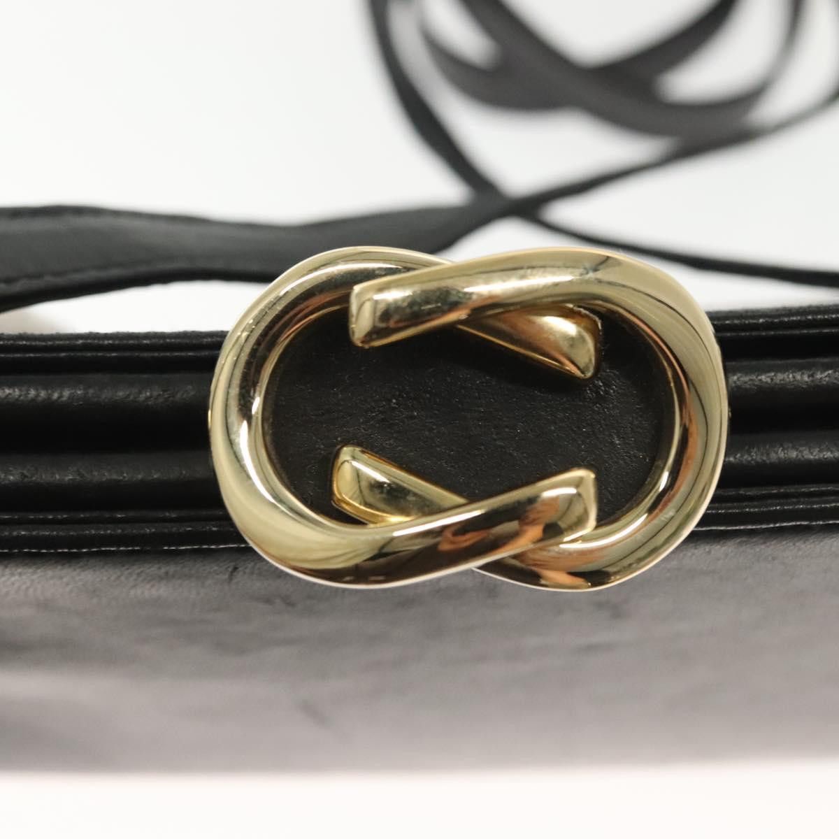 GUCCI Shoulder Bag Leather Black Gold 005 406 005 406