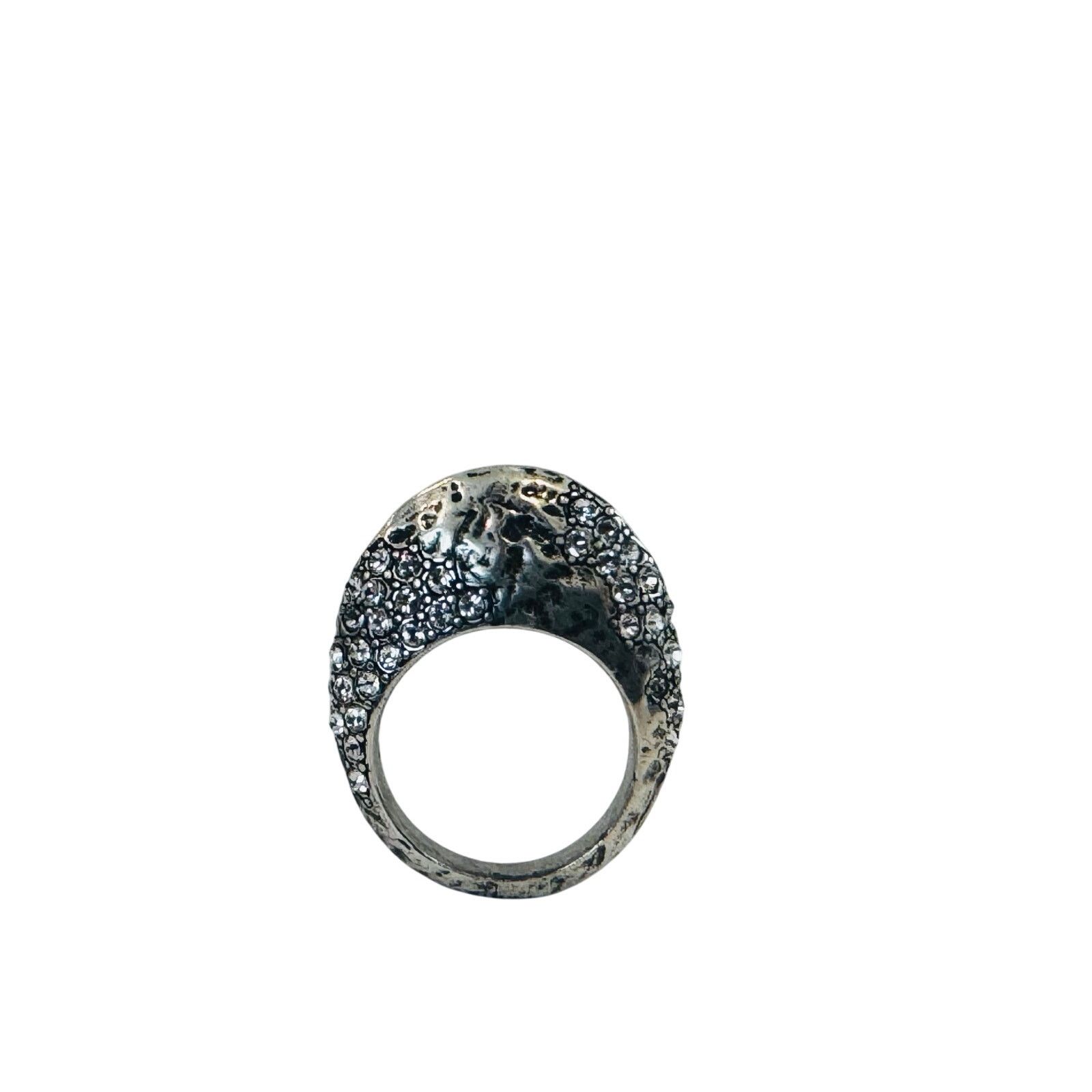 Saint Laurent Paris Saint Laurent Bumpy Rhinestone Silver Ring Size ONE SIZE - 3 Thumbnail