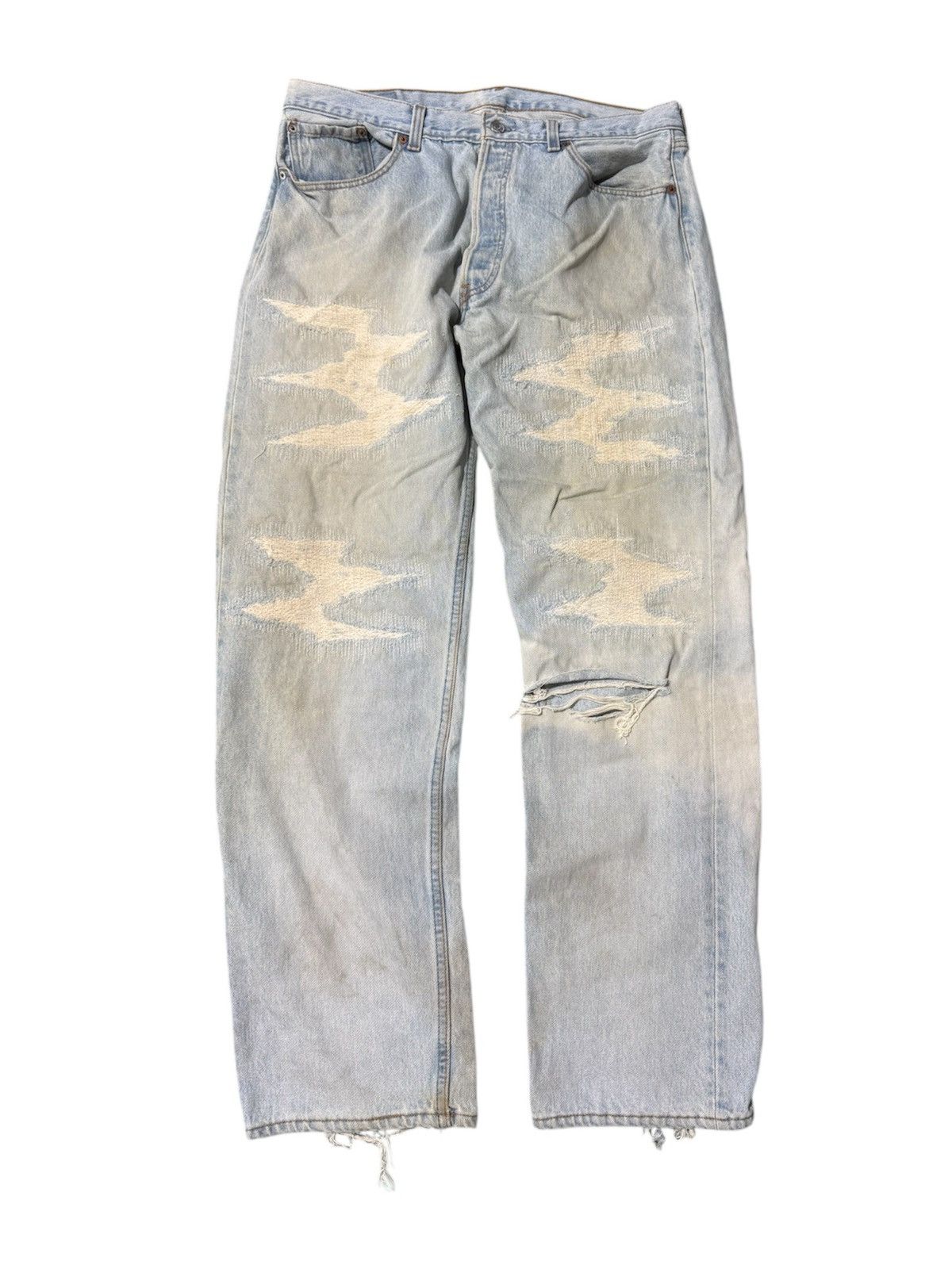 Levi's Vintage 90s Levi's 501 Made in USA Thrashed Distressed Size US 35 - 1 Thumbnail