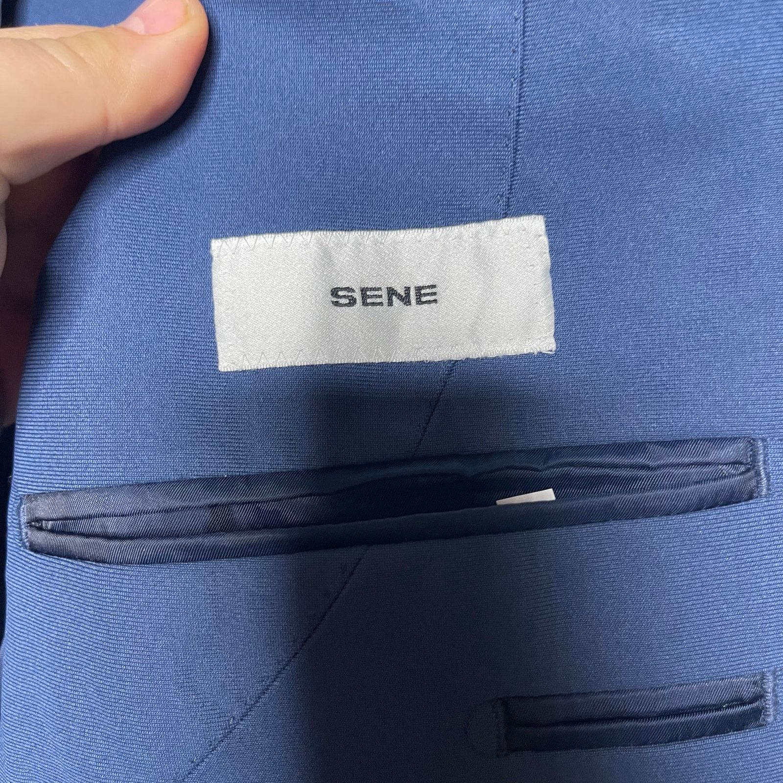 Other Sene Single Breasted Two Button Blazer In Italian Blue 42 Size 42R - 4 Thumbnail