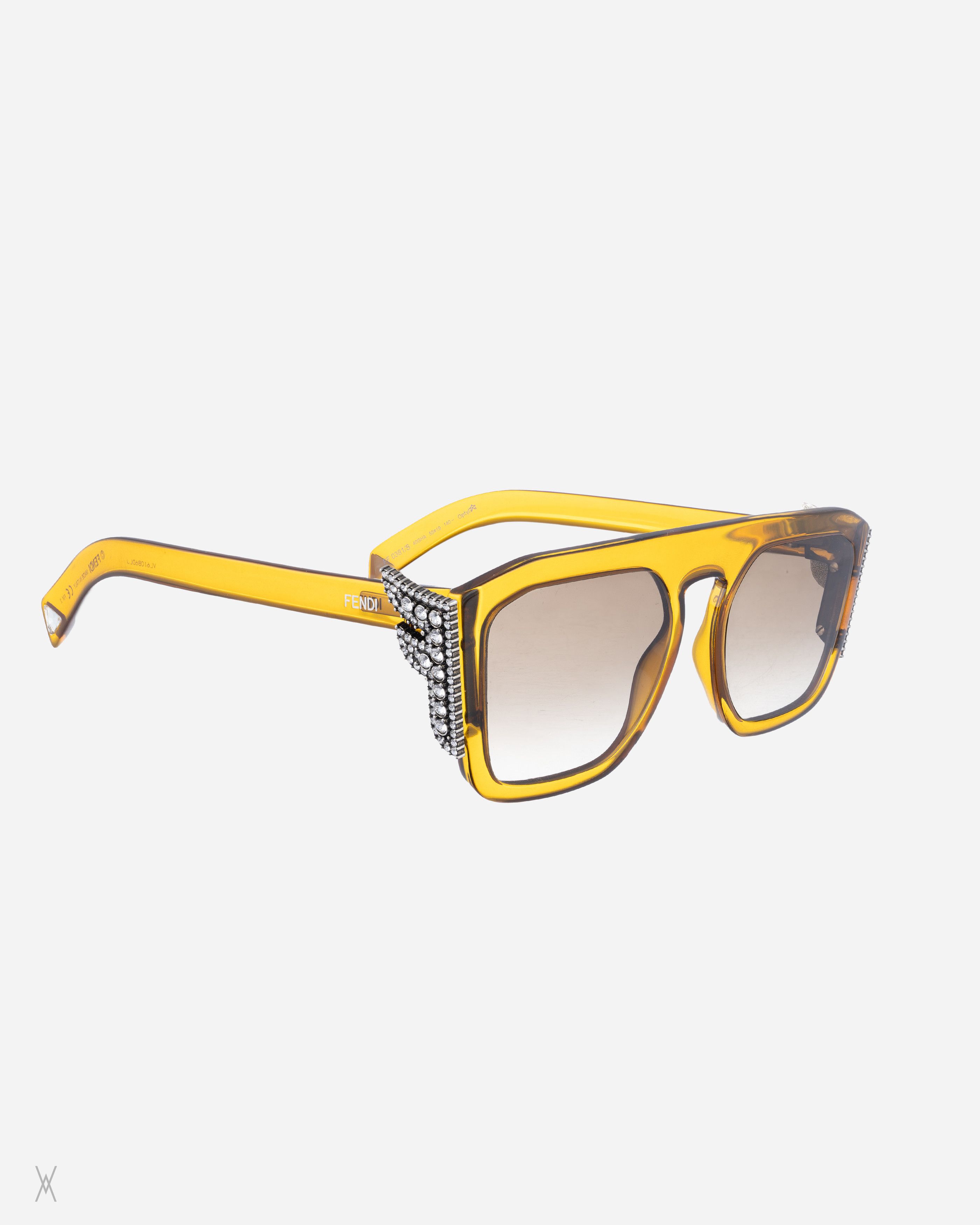 Fendi Fendi Crystal Logo Sunglasses – Amber / Brown Size ONE SIZE - 3 Thumbnail