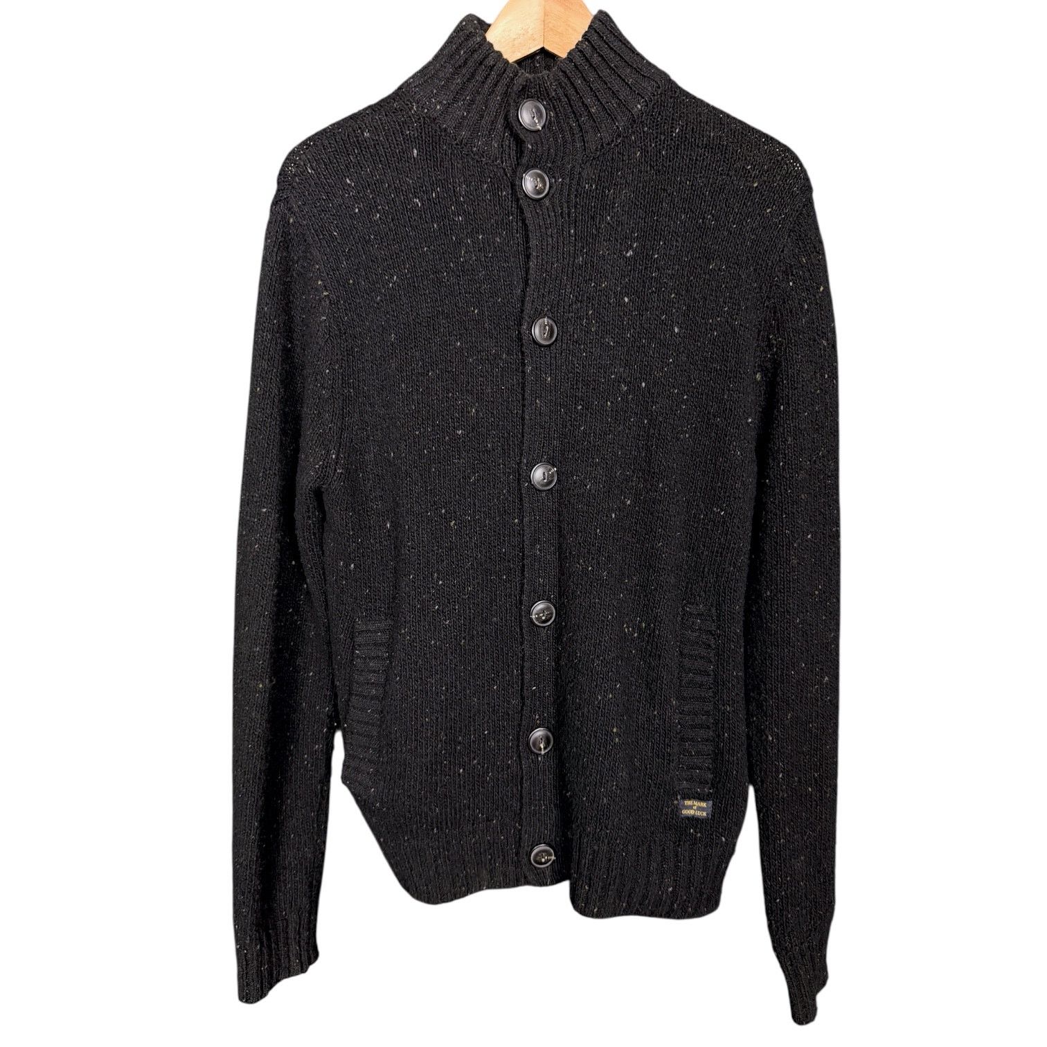 Lucky Brand Lucky Brand Cardigan Sweater Men's S Black Cable Knit Mock Size US S / EU 44-46 / 1 - 7 Thumbnail