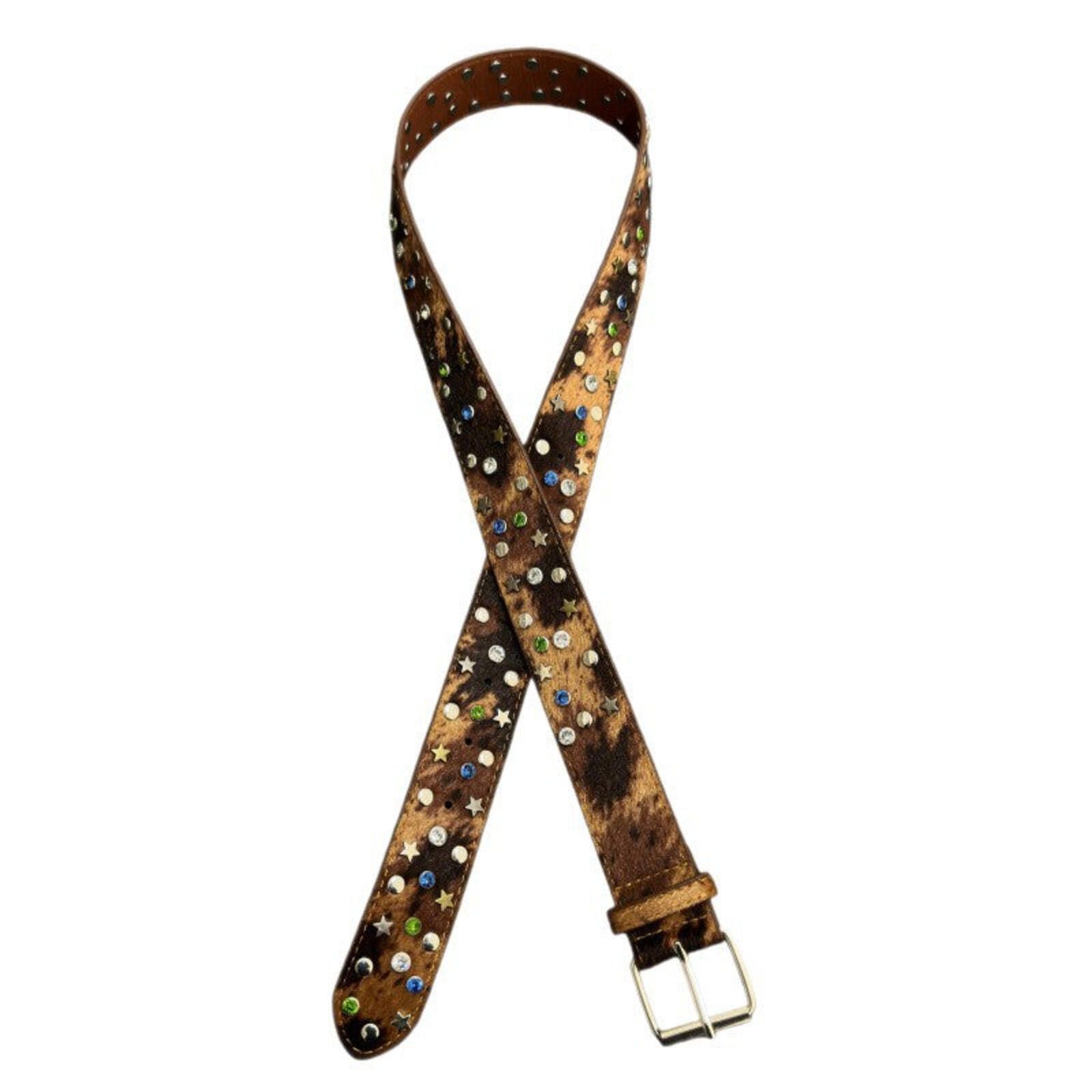 Other Horsehair Gemstone Belt | Coloured Crystal Brown Vintage Size ONE SIZE - 5 Thumbnail