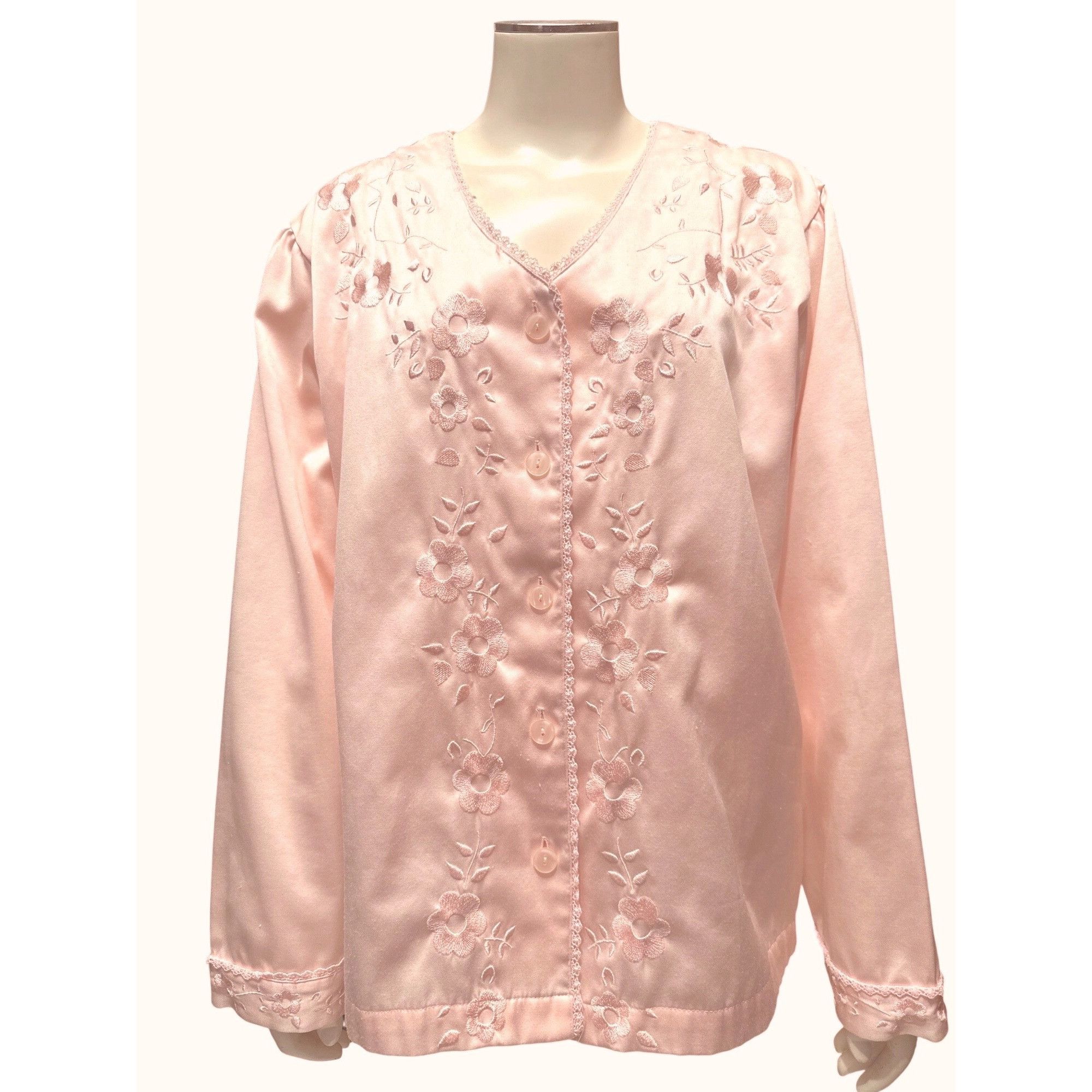 Other Nordstrom Intimates Size L Blush Pink Satin Embroidered Flor Size L / US 10 / IT 46 - 2 Thumbnail