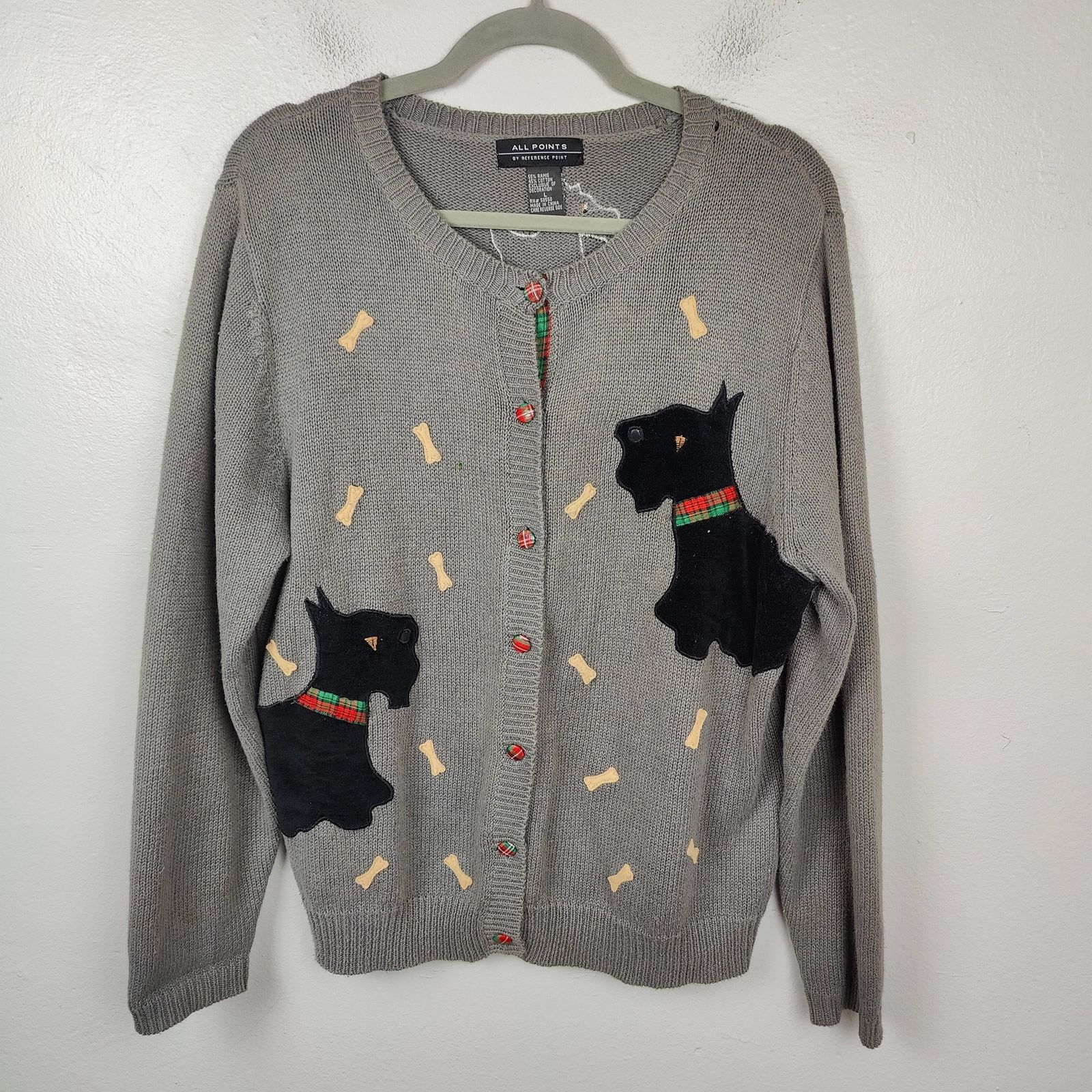 Other Vintage All Points Scottish Terrier Cardigan Sweater Large Size L / US 10 / IT 46 - 1 Thumbnail