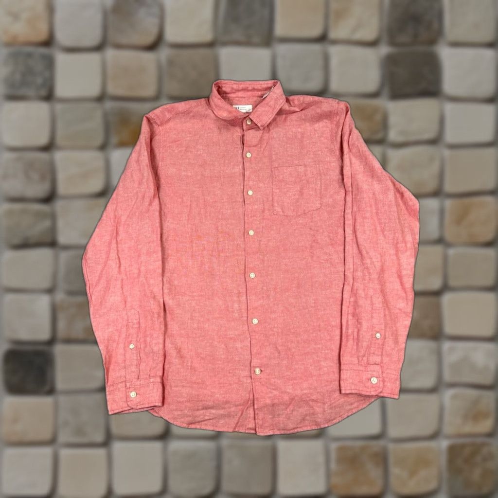 Gap Gap Shirt Mens Large Pink Linen Cotton Button Up Size US L / EU 52-54 / 3 - 1 Thumbnail