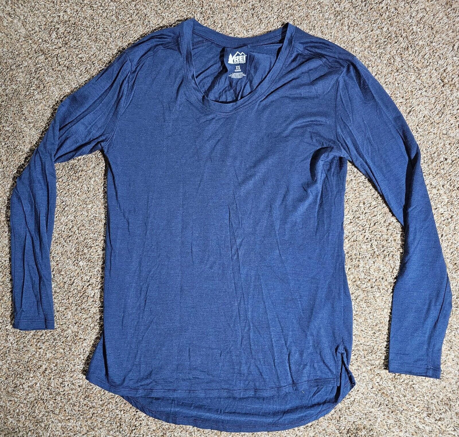 Rei rei co-op merino wool Lyocell long sleeve womens XS Blue | Grailed, image size:1600x1524