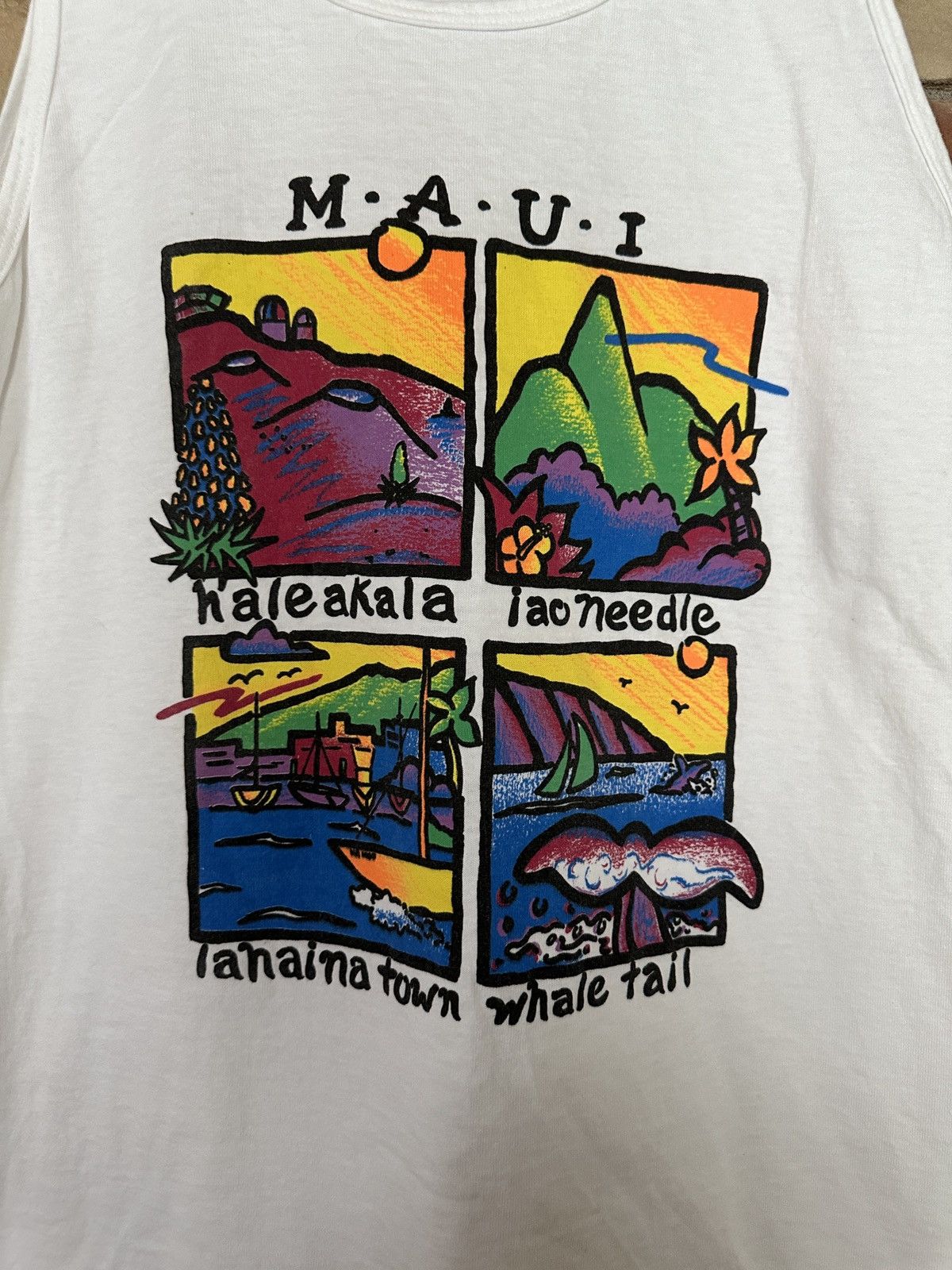 Vintage Vintage 90s Maui Hawaii Art Graphic Tank Top Size US L / EU 52-54 / 3 - 2 Thumbnail