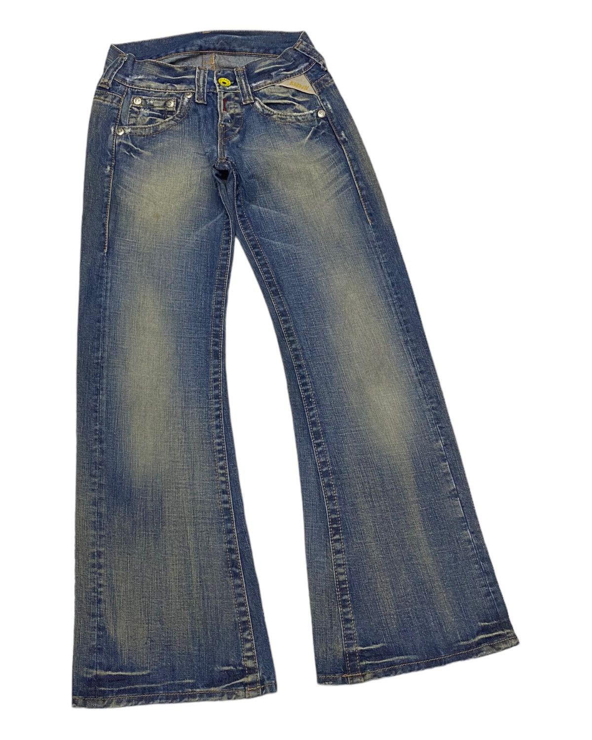 If Six Was Nine 🔥FLARE JEANS DISTRESSED DENIM REPLAY ARCHIVE DENIM JEANS Size 27" / US 4 / IT 40 - 2 Thumbnail