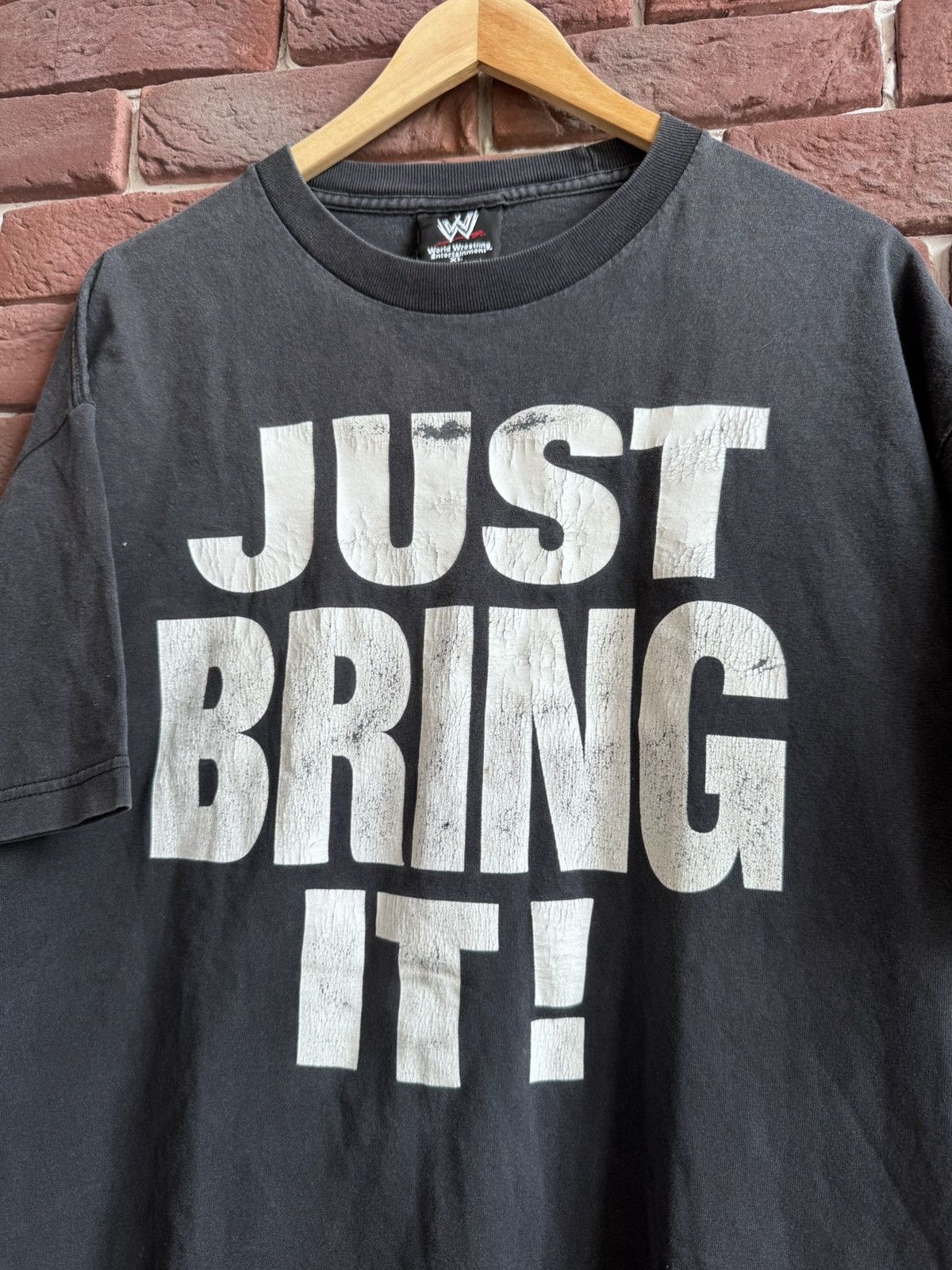 Vintage Vintage 00s WWE WWF The Rock Just Bring It Black Vintage Tee Size US XL / EU 56 / 4 - 3 Thumbnail