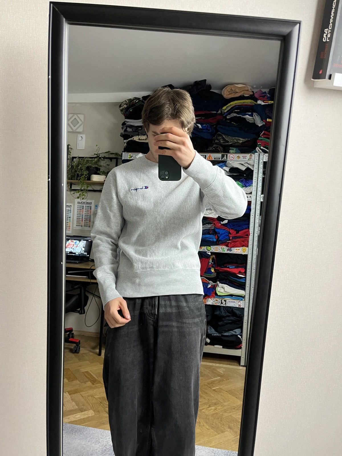 Champion Champion Reverse Weave Gray Sweatshirt Essential Crewneck Size US M / EU 48-50 / 2 - 14 Thumbnail