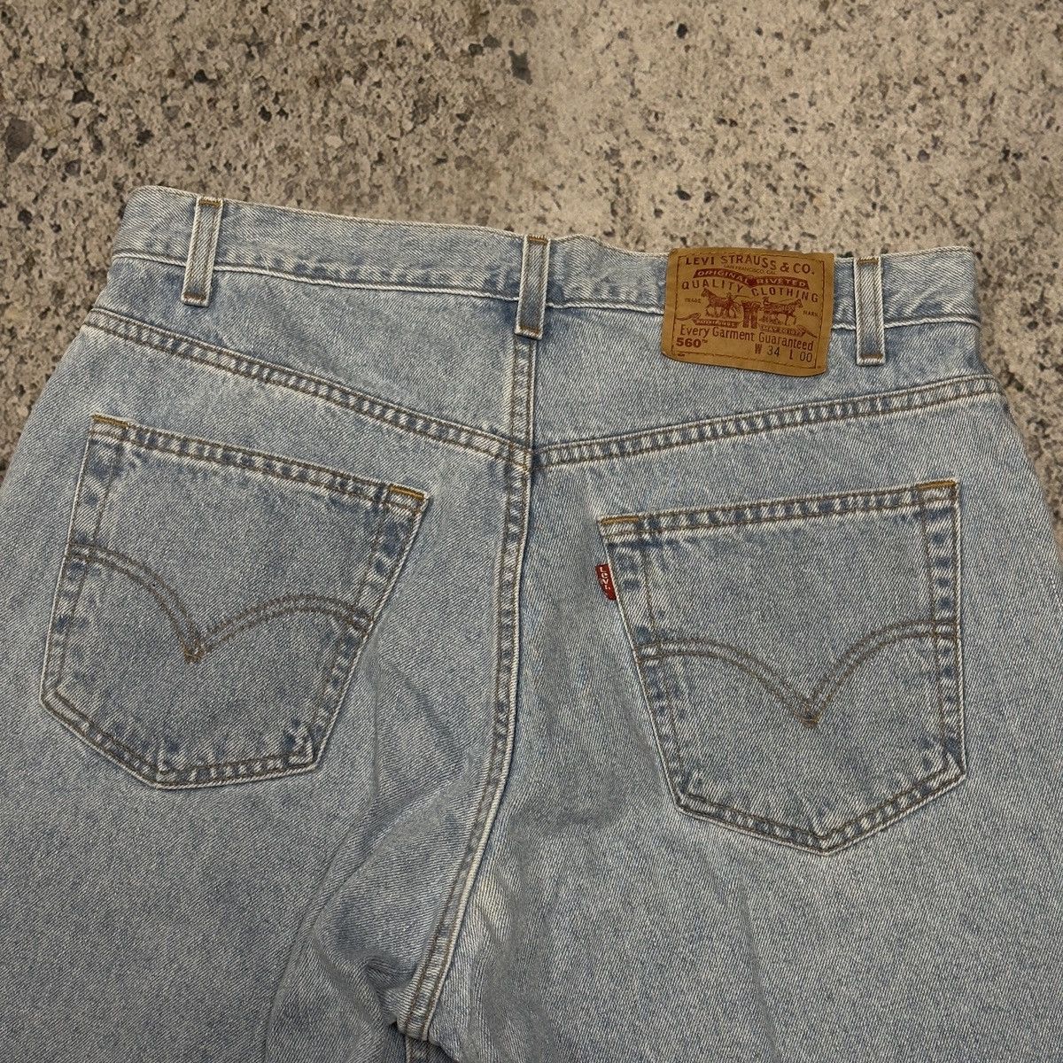 Levi's Vintage 90s Levi’s 560 Loose Baggy Light Wash Shorts Chrome Size US 34 / EU 50 - 5 Thumbnail