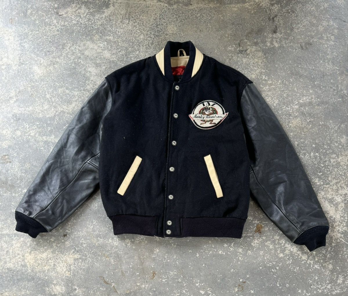 Harley Davidson × Vintage Vintage Harley Davidson x Tazmania Varsity Jacket Size US M / EU 48-50 / 2 - 1 Thumbnail