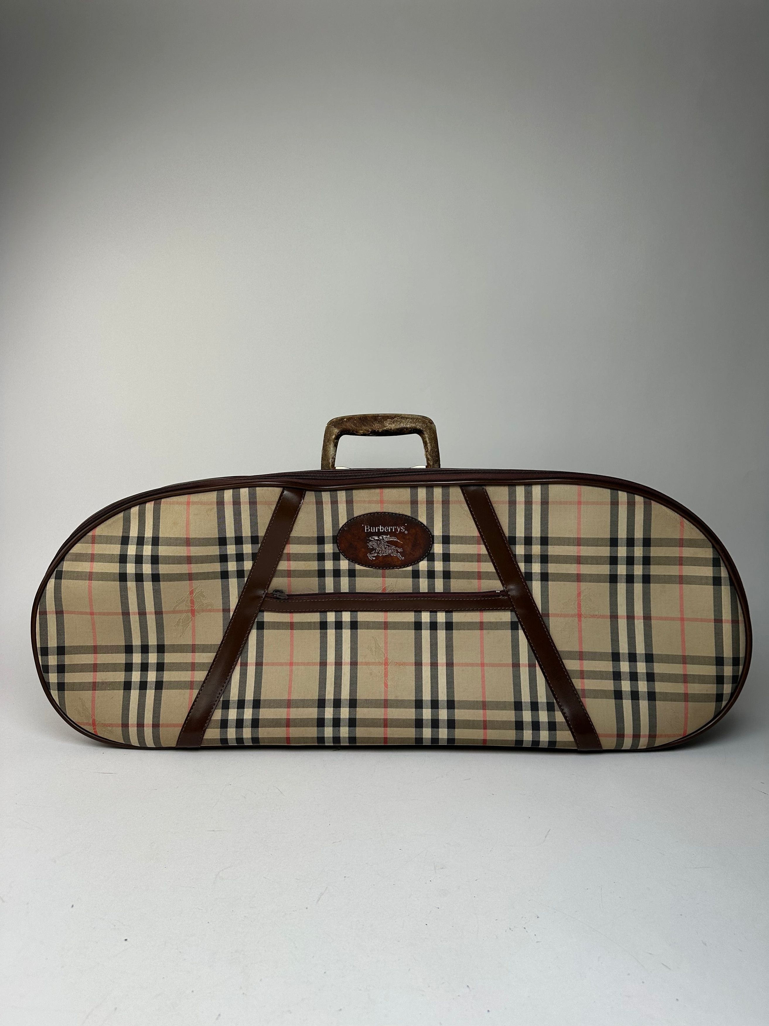 Vintage Nova Check Travel Bag Beige Brown Black