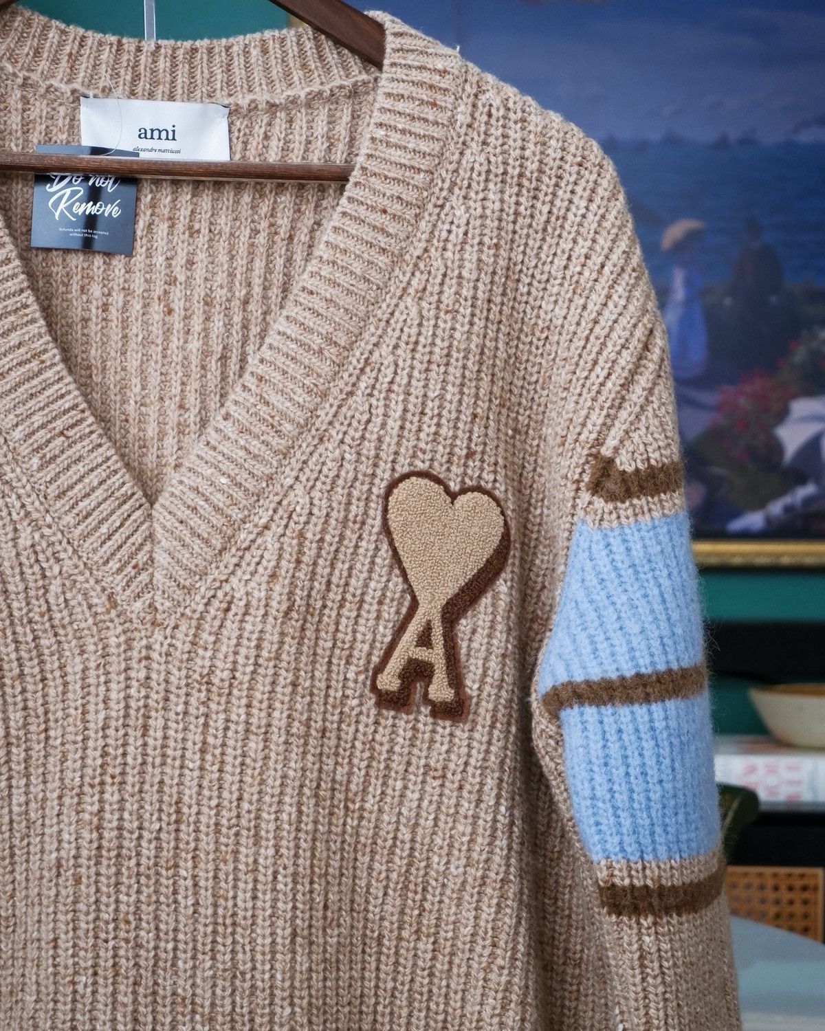 AMI Camel College Sweater Size US S / EU 44-46 / 1 - 2 Thumbnail