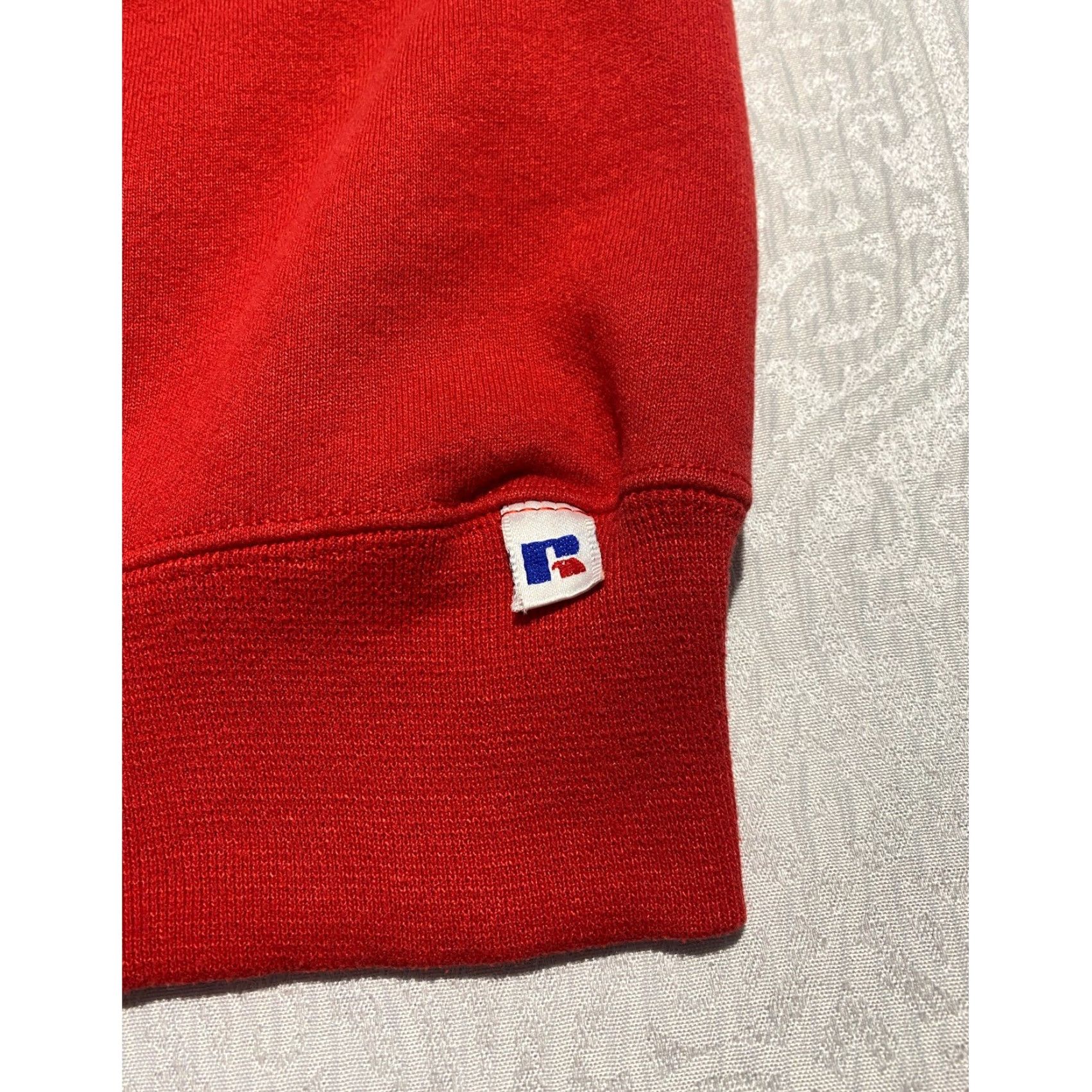 Russell Athletic VINTAGE Russell Athletic Sweatshirt Mens XL Red Mustangs 90s USA Crewneck Graphic Print Pullover Long Sleeve Size US XL / EU 56 / 4 - 2 Thumbnail