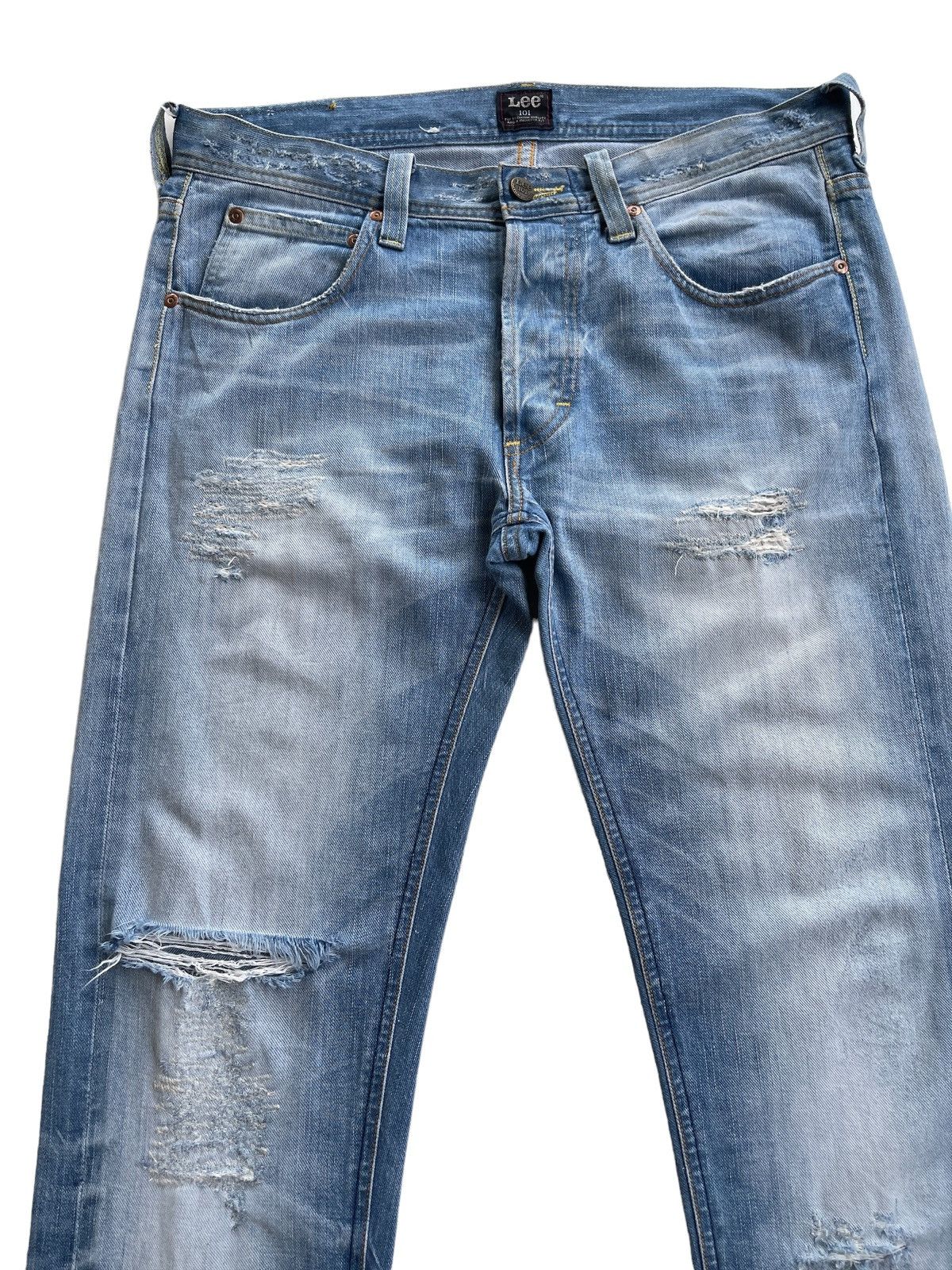 Lee Vintage Lee 101 Men Tapered Distressed Denim Size US 33 - 7 Thumbnail