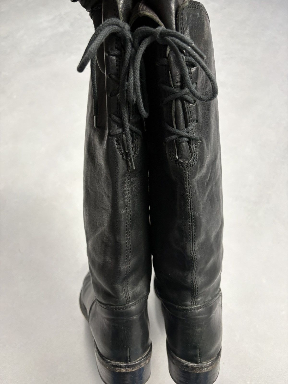 MoMA MOMA Distressed Leather Back Lace Combat Boots Avant Garde Size US 7 / IT 37 - 3 Thumbnail