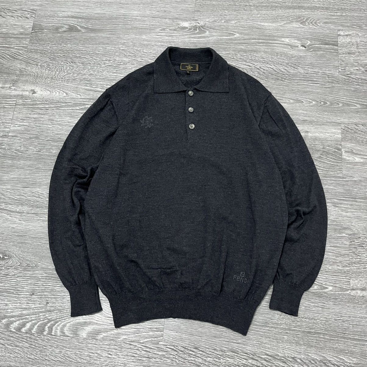 Fendi 2000's Fendi Wool Shirt Collar Polo Knit Luxury Size US L / EU 52-54 / 3 - 1 Thumbnail