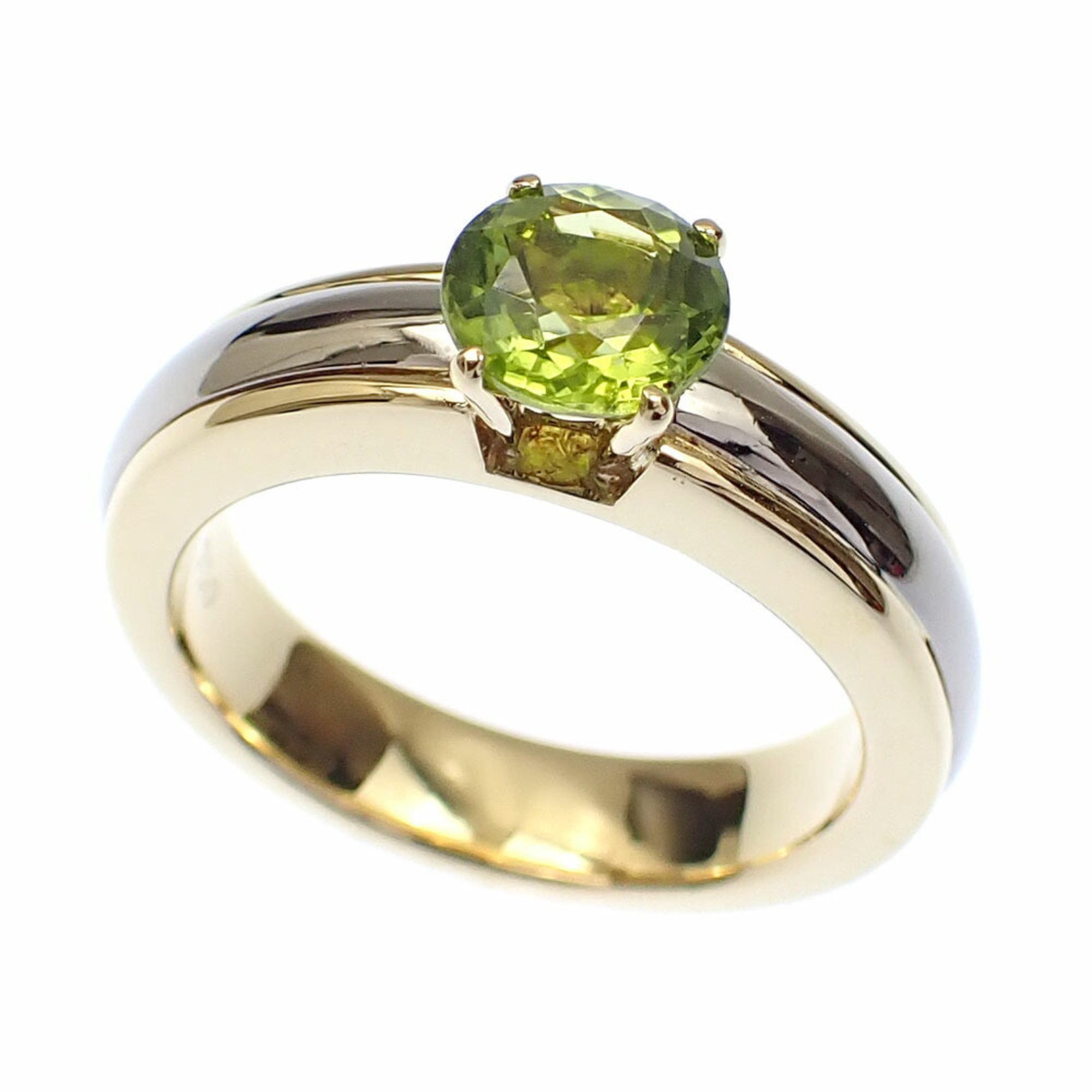 Yves Saint Laurent Peridot Ring for Women, 18KYG/WG, Size 12,