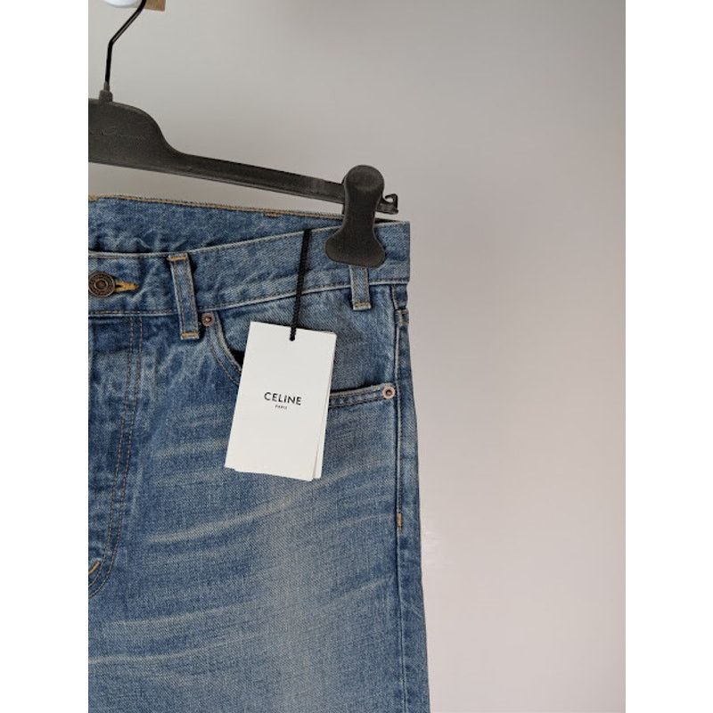 Celine o1rshd1 Straight Leg Kurt Denim Jeans in Washed Blue Size US 33 - 5 Thumbnail