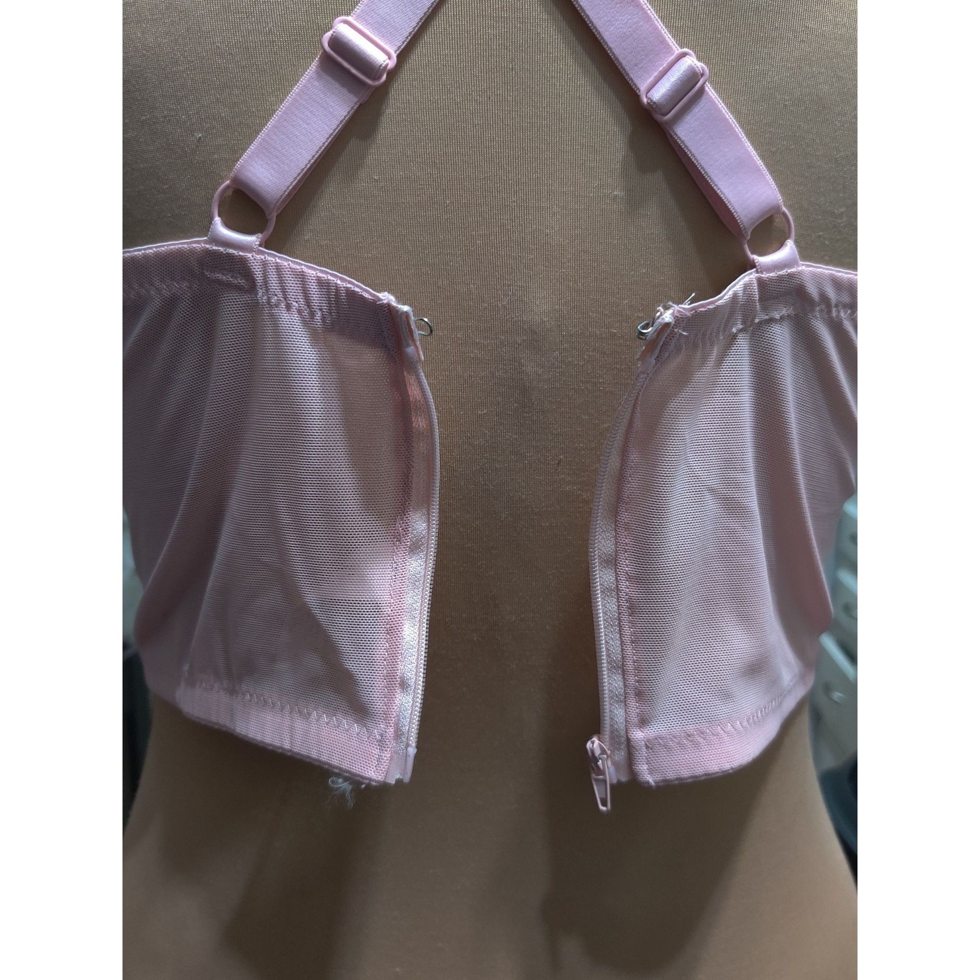 Other Pink Lace Longline Bralette Plus Size 2X Sheer Mesh Underwir Size ONE SIZE - 4 Thumbnail