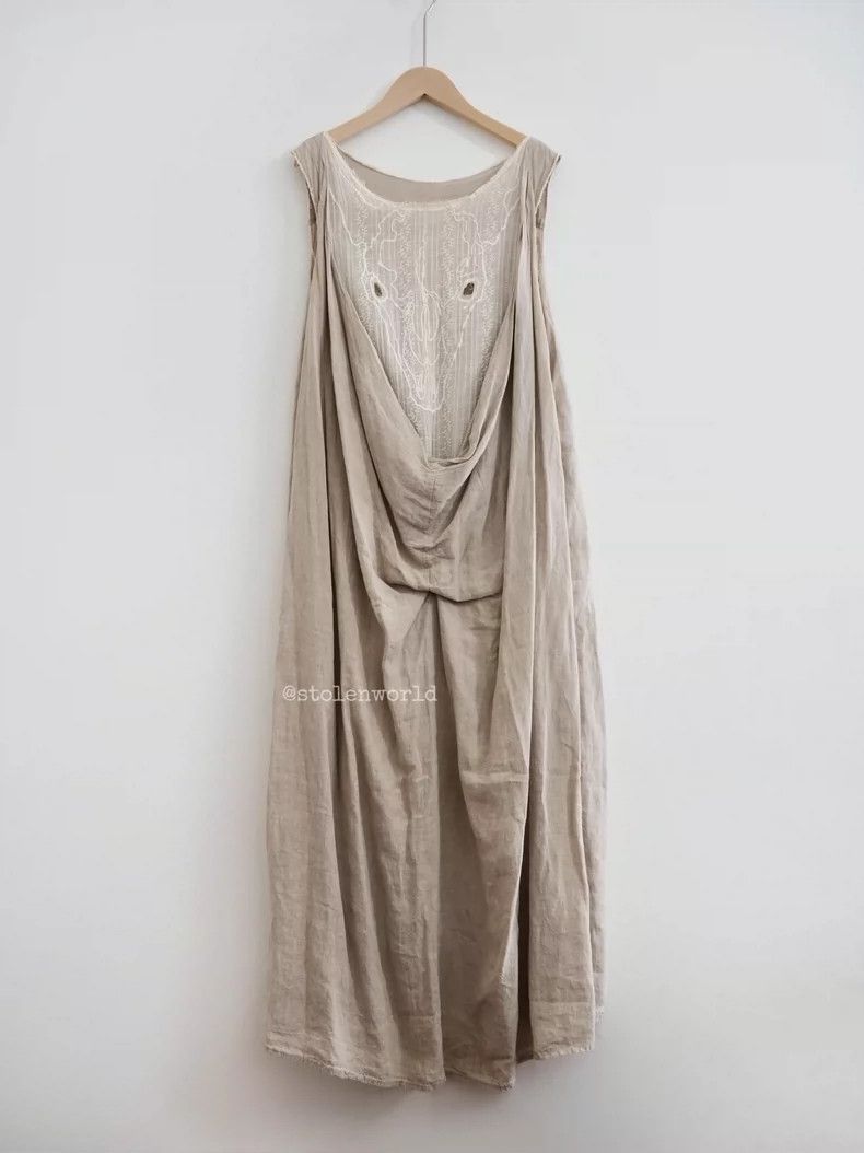 Kapital Kountry Embroidered Linen Dress with Antique Feel Size 36" / US 14 / IT 50 - 1 Thumbnail