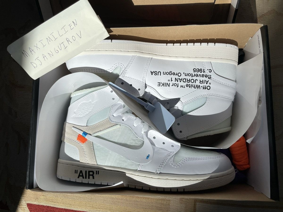 Nike × Off-White Air Jordan 1 Retro High Off-White White 9.5 US DSWT Size US 9.5 / EU 42-43 - 2 Thumbnail