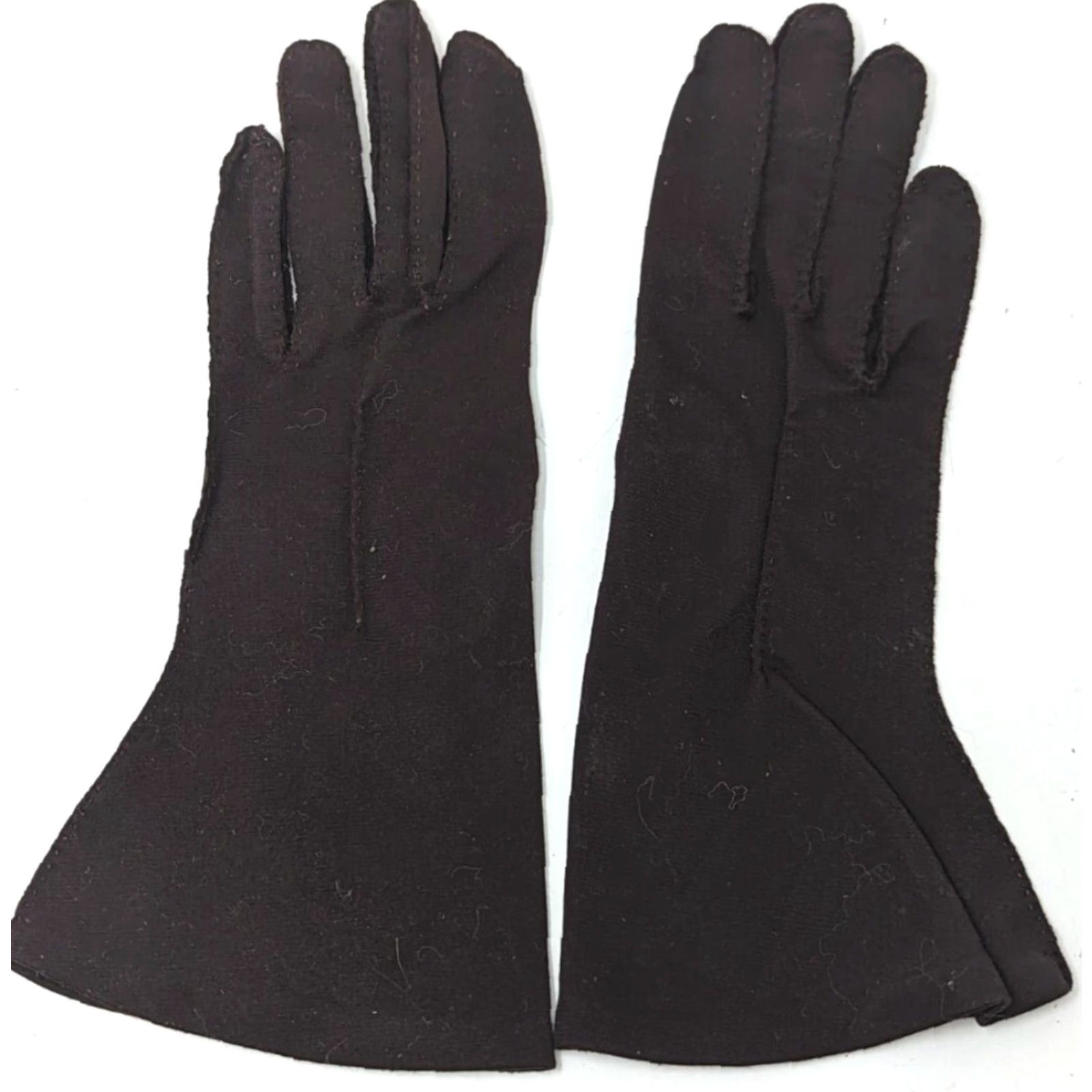 Vintage VINTAGE Van Raalte Chocolate Brown Nylon Vandoe 6 Womens Driving Gloves USA AA23 Size ONE SIZE - 2 Thumbnail
