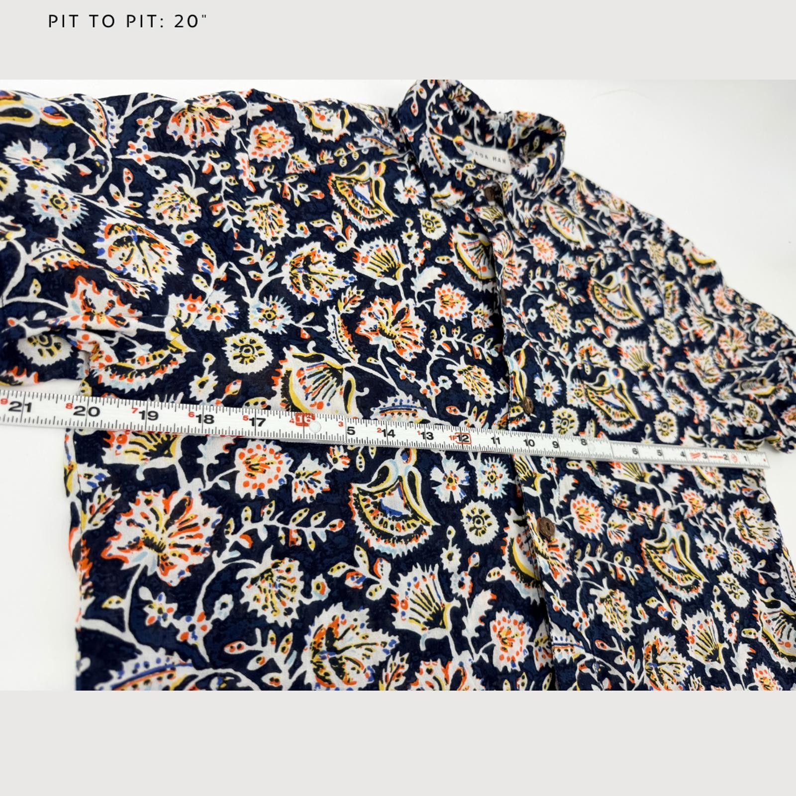 Other Raga Man Navy Floral Paisley Button Shirt S Size US S / EU 44-46 / 1 - 7 Thumbnail