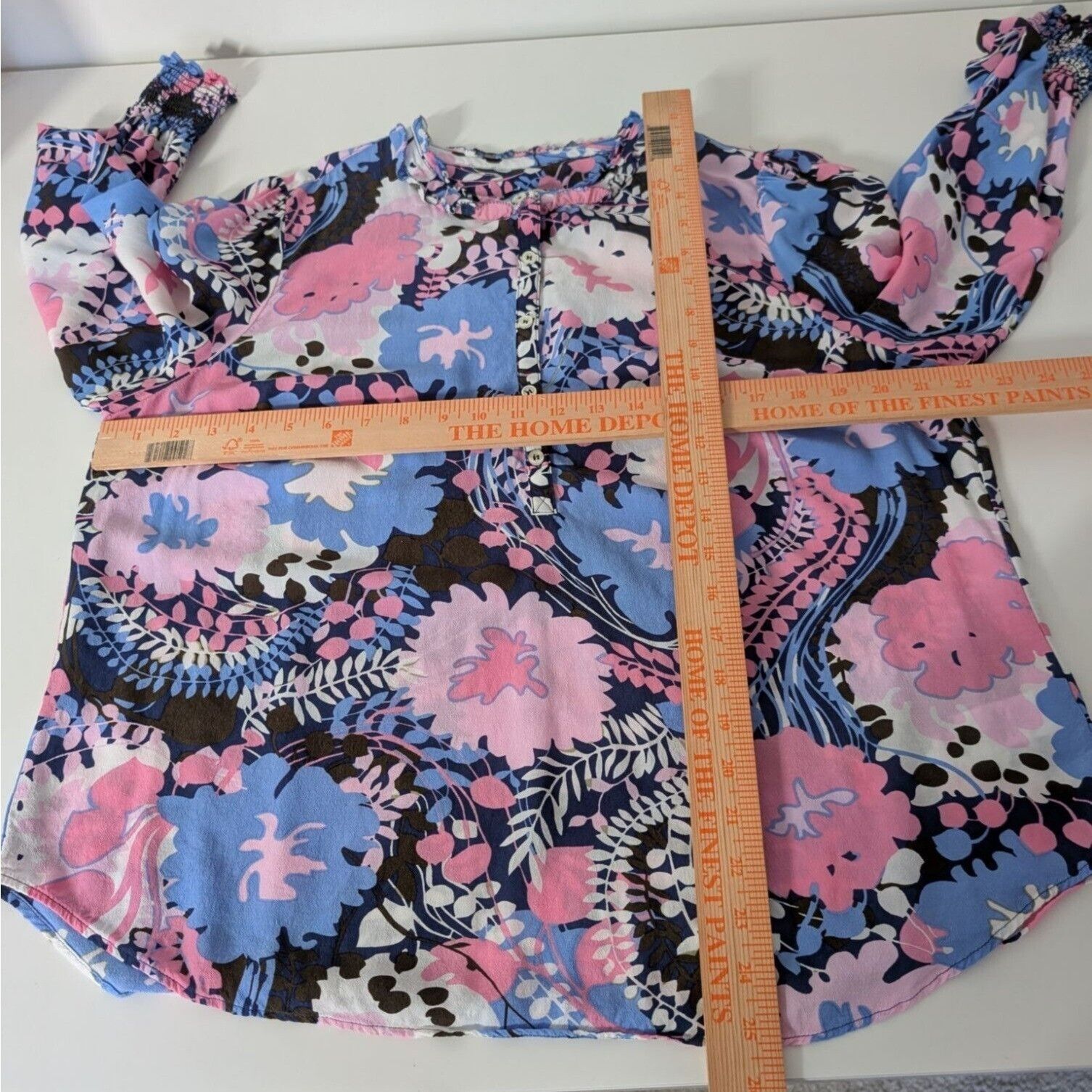 Talbots Talbots Floral Blouse Womens Petite Size XL Blue Pink Size XL / US 12-14 / IT 48-50 - 9 Thumbnail