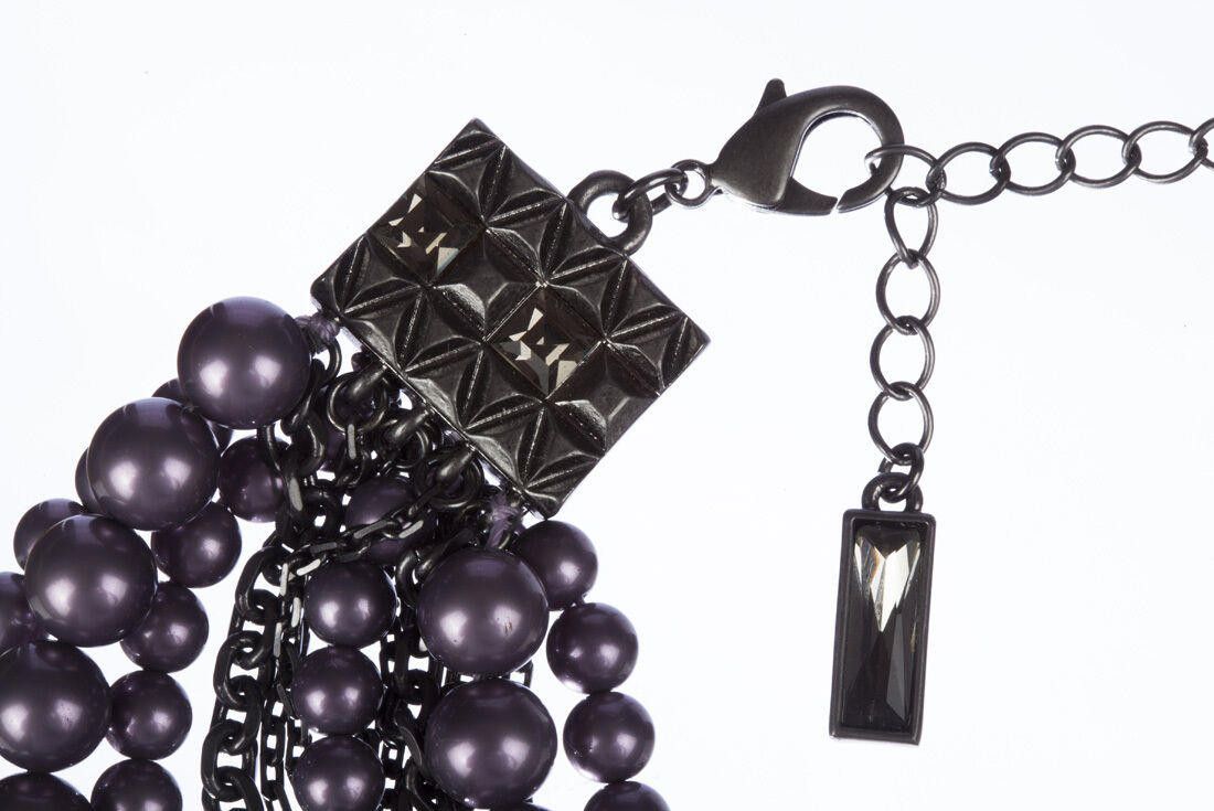 Designer Lia Sophia Faux Purple Pearl Torsade Necklace with Enhancer Size ONE SIZE - 4 Thumbnail