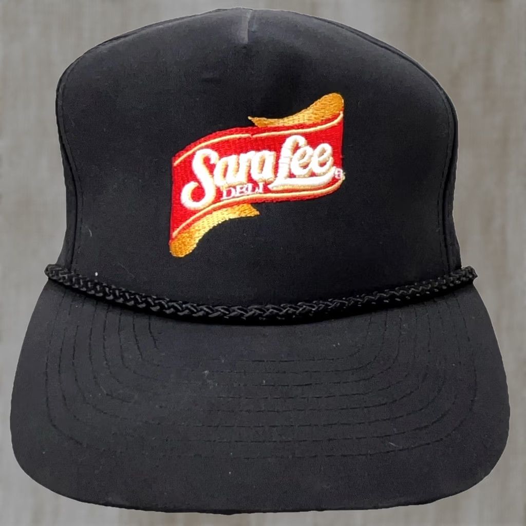 Lee VINTAGE Sara Lee Hat Cap Trucker Strap Back Deli Lunch Meats Rope Mens Y2K 90s Black Size ONE SIZE - 1 Thumbnail