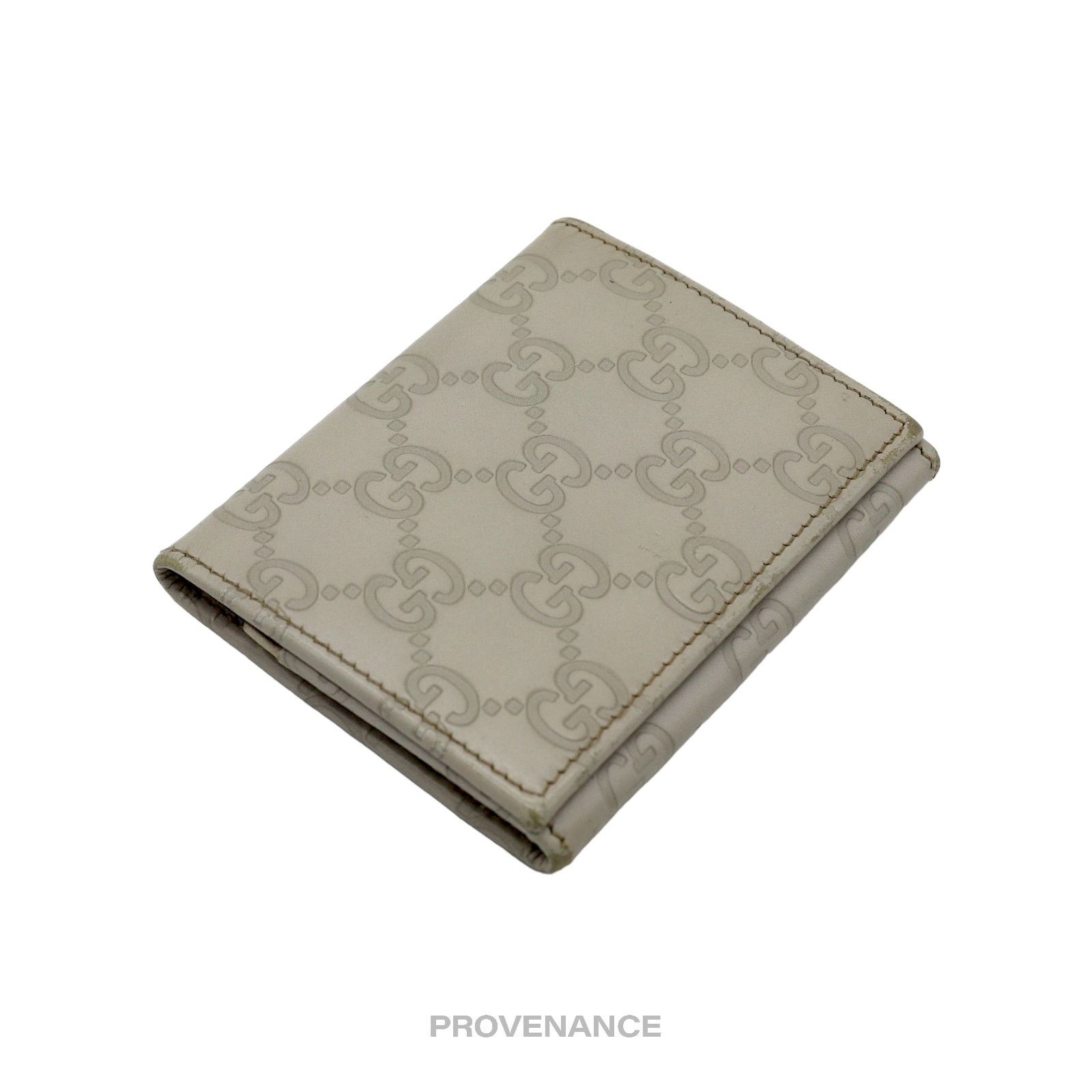 Gucci 🔴 Gucci Snap Card Wallet - Ivory GG Guccissima Leather Size ONE SIZE - 2 Thumbnail